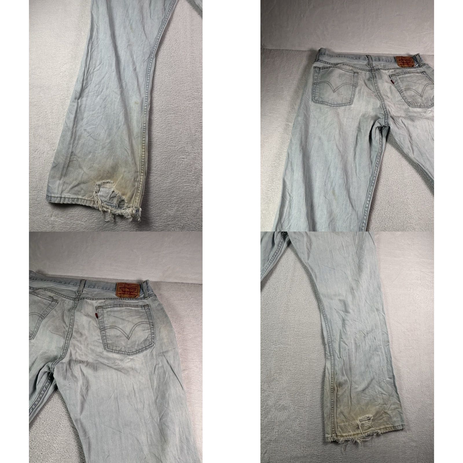 Levi's VINTAGE Levi's 527 Jeans Men 36x30 Light Wash Bootcut Distressed Stained 5-Pocket Denim Blue Size US 36 / EU 52 - 9 Thumbnail