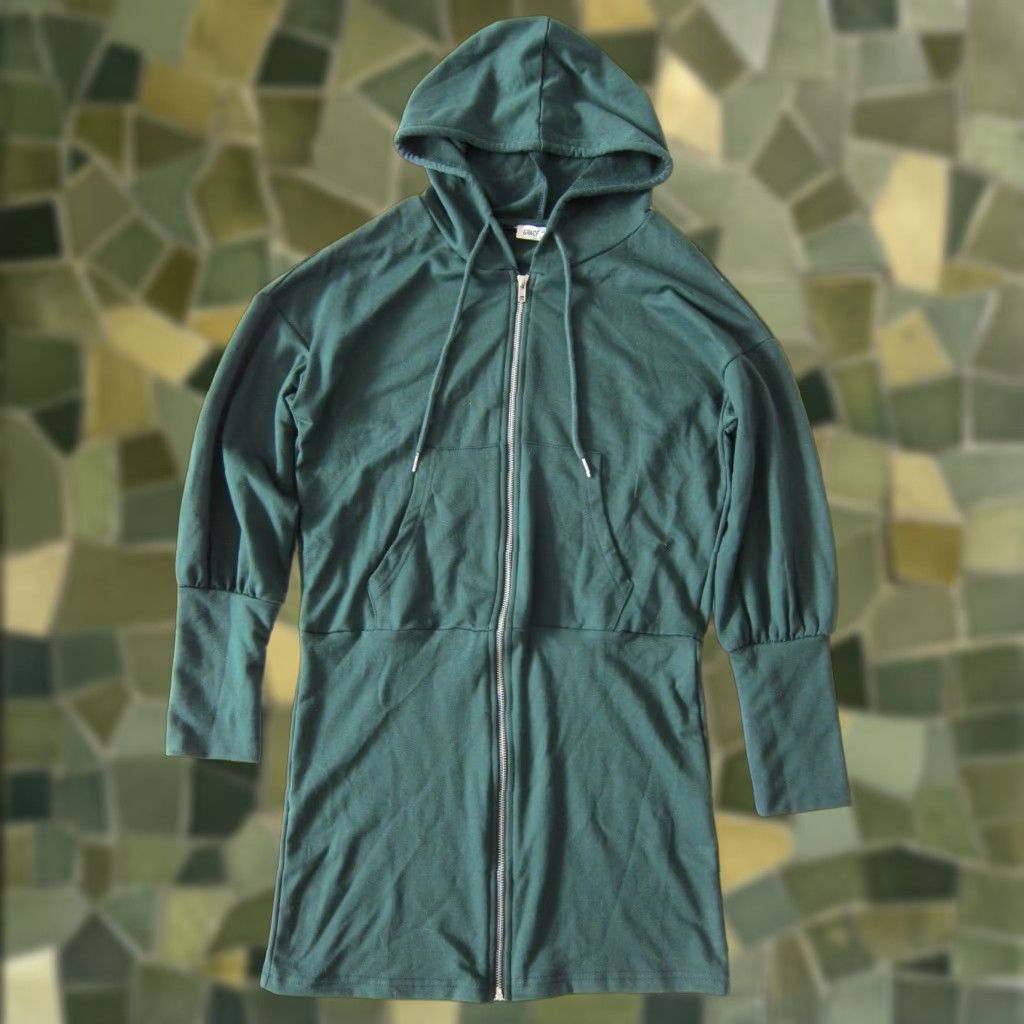Vintage Grace Karin NWT Green Jersey Long Hooded Full Zipper Hoody Sweatshirt Small Women Hoodie Zip Size S / US 4 / IT 40 - 1 Thumbnail