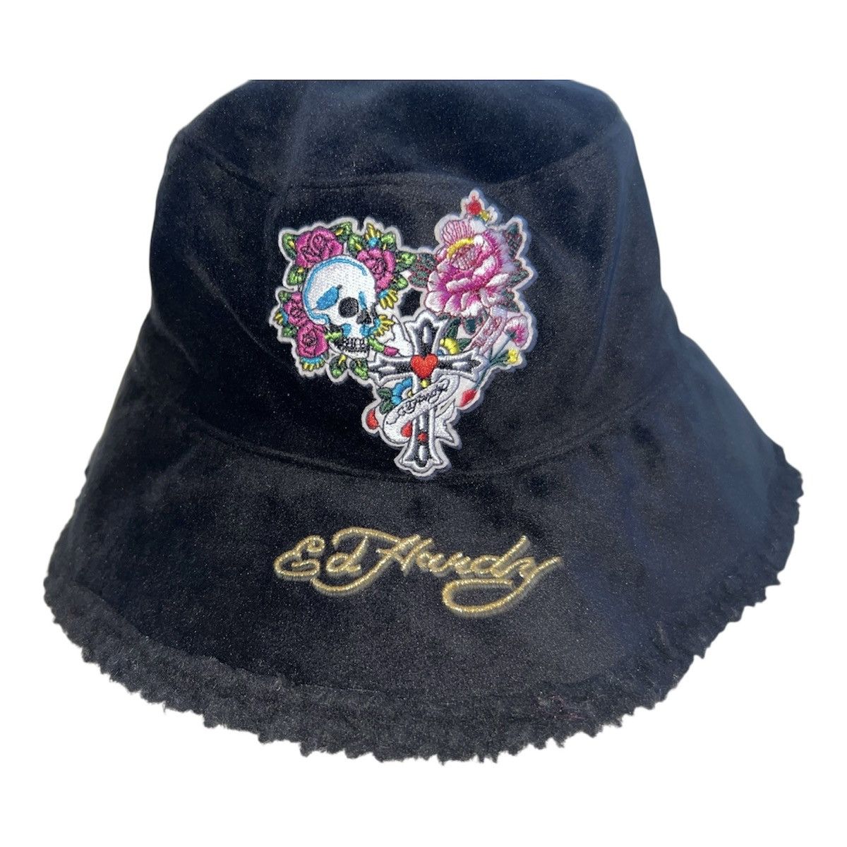 Ed Hardy Ed Hardy Skull Fleece Lined Bucket Hat Unisex Size ONE SIZE - 8 Thumbnail