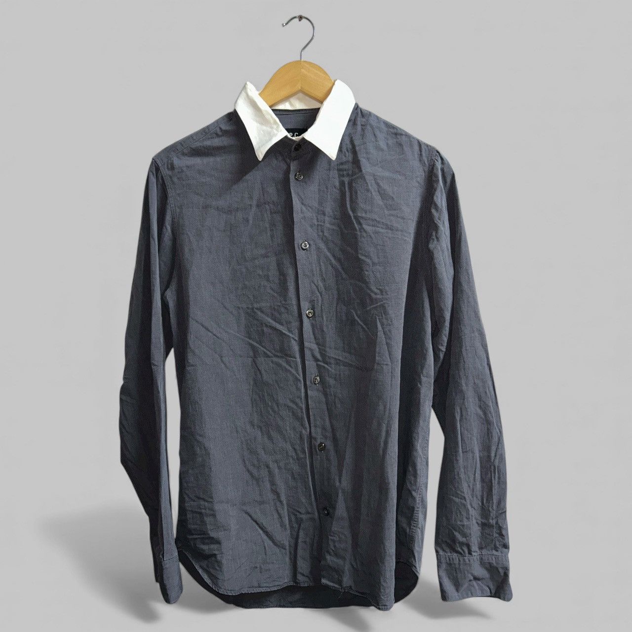 A.P.C. Rue De Fleurus Paris Double Collar Button Up Longsleeve Size US S / EU 44-46 / 1 - 2 Thumbnail