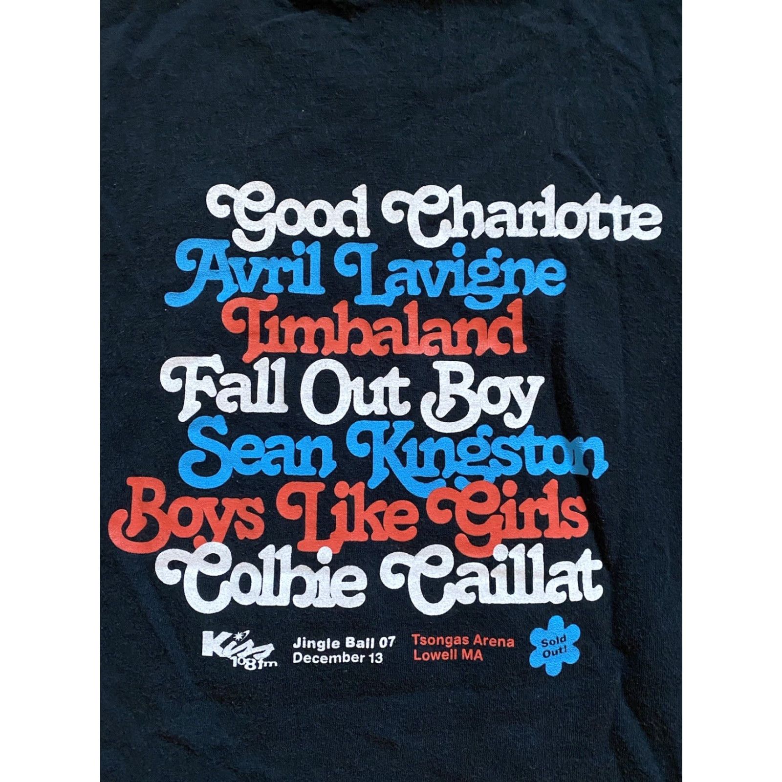 Gildan VINTAGE Small Kiss 108 Jingle Ball Concert Shirt Radio Good Charlotte Avril 2007 Black S Mens Slim Short Sleeve Crew Neck Cotton T-Shirt Size US S / EU 44-46 / 1 - 5 Thumbnail