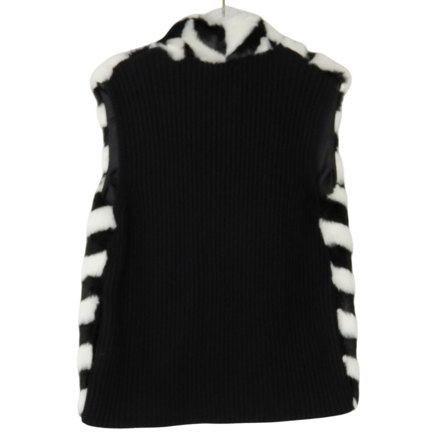 Vintage Vintage Vest Black & White Checkered Faux Fur Vest Medium Size M / US 6-8 / IT 42-44 - 3 Thumbnail