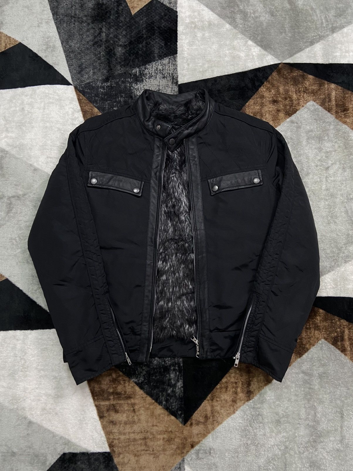 Comme Ca Ism × If Six Was Nine × Japanese Brand Comme Ca Ism Quilted Biker Jacket w/ Faux Fur & Leather Trim Size US M / EU 48-50 / 2 - 1 Thumbnail