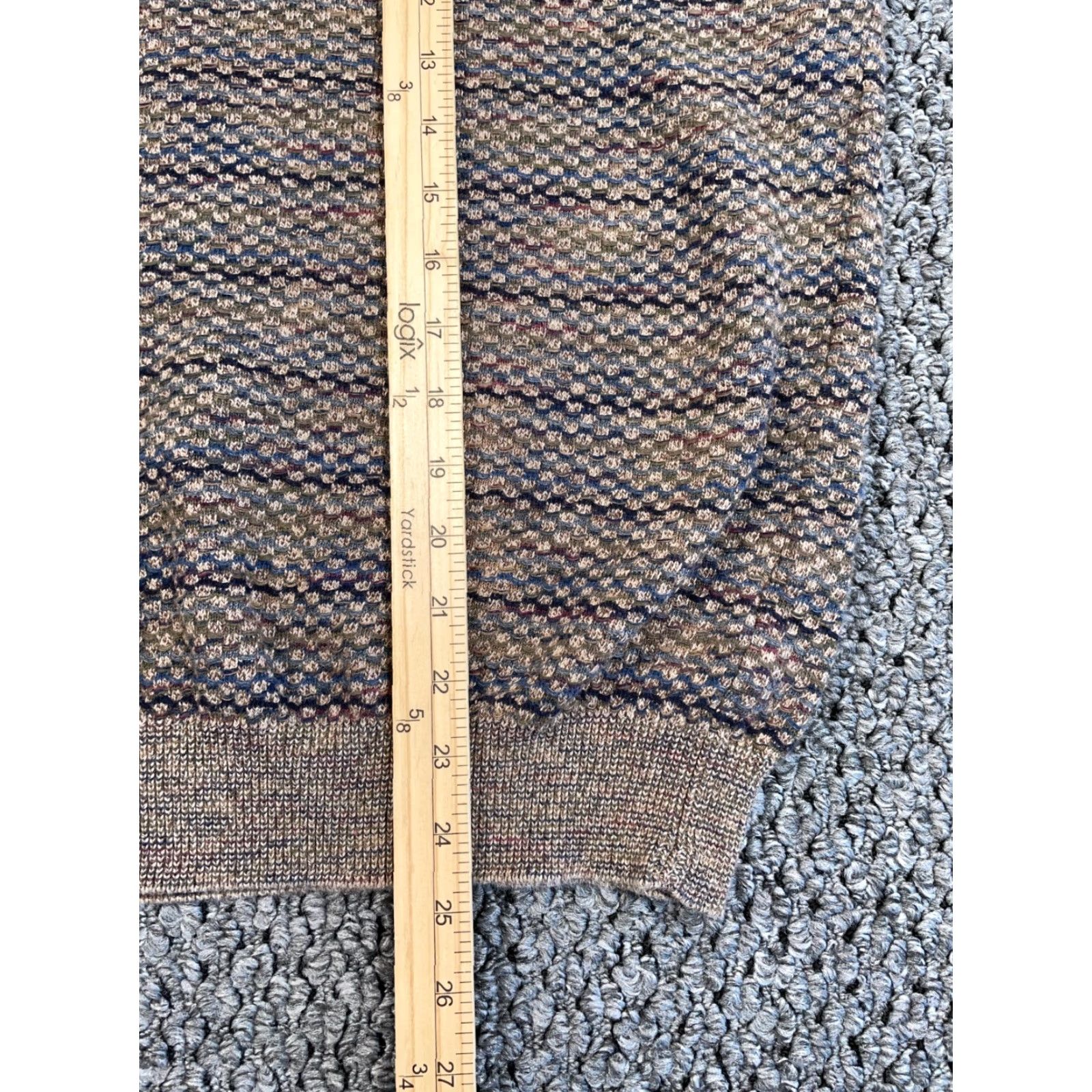 Vintage VINTAGE Sweater Collared Textured Striped Knit San Mateo Tag XL Beige Men 90s Retro Mens Size US XL / EU 56 / 4 - 6 Thumbnail