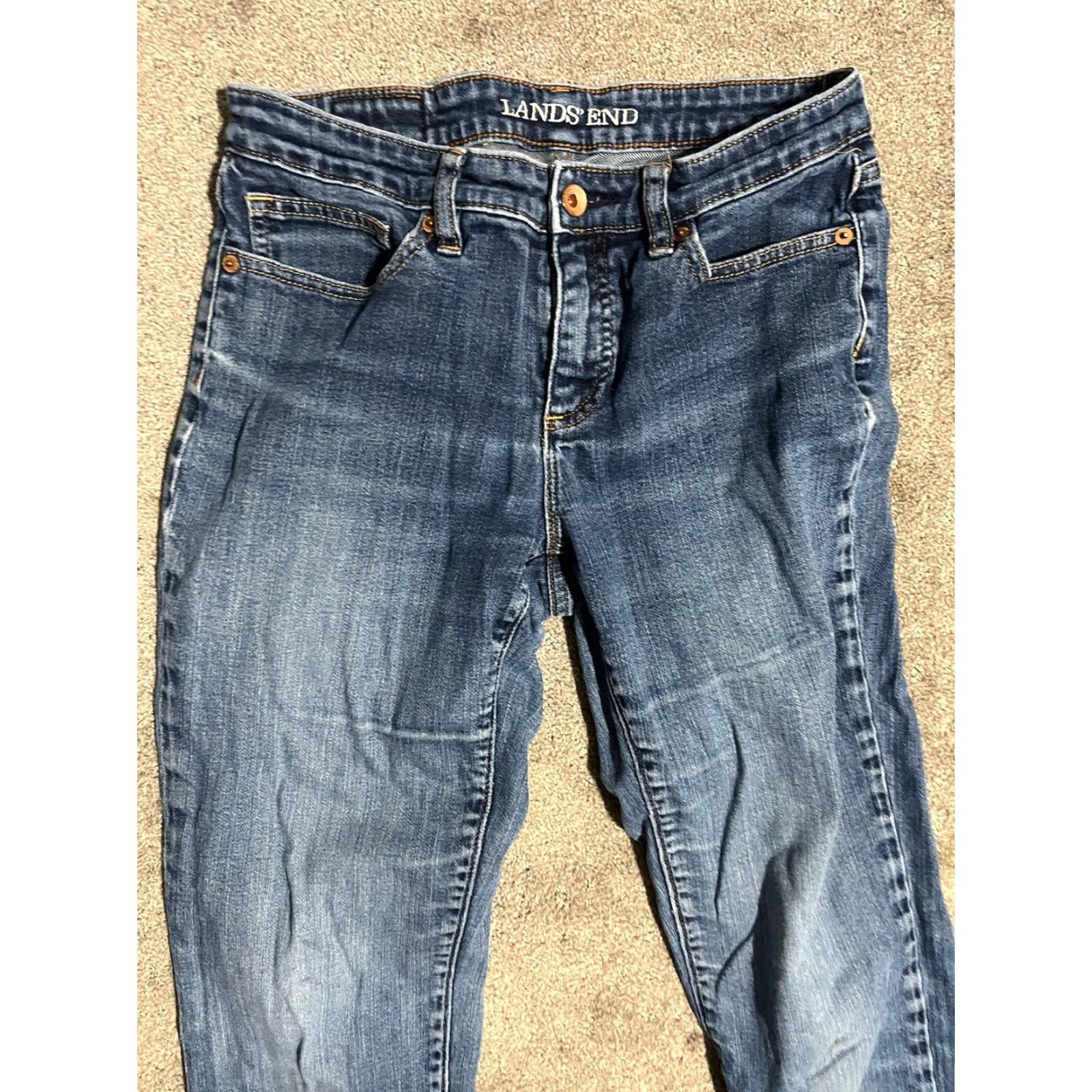 Lands' End Lands End Jeans 4 Blue Denim Mid Rise Straight Leg Preppy Classic School Womens Size 27" / US 4 / IT 40 - 4 Thumbnail