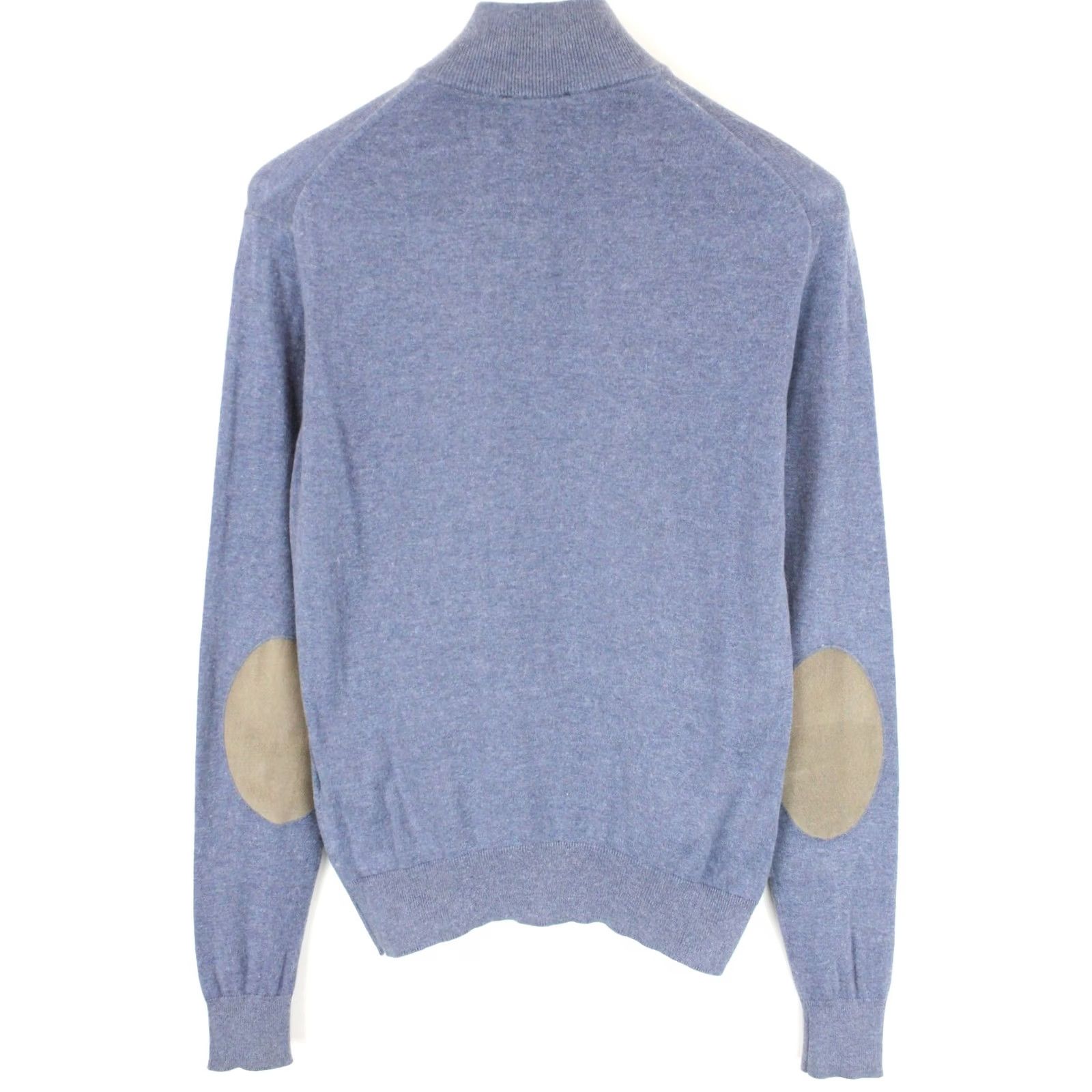 Hackett Hackett Jumper Melange Cott Cash Hzip Pullover Men XS Long Sleeve Elbow Patches Blue Size US XS / EU 42 / 0 - 2 Thumbnail