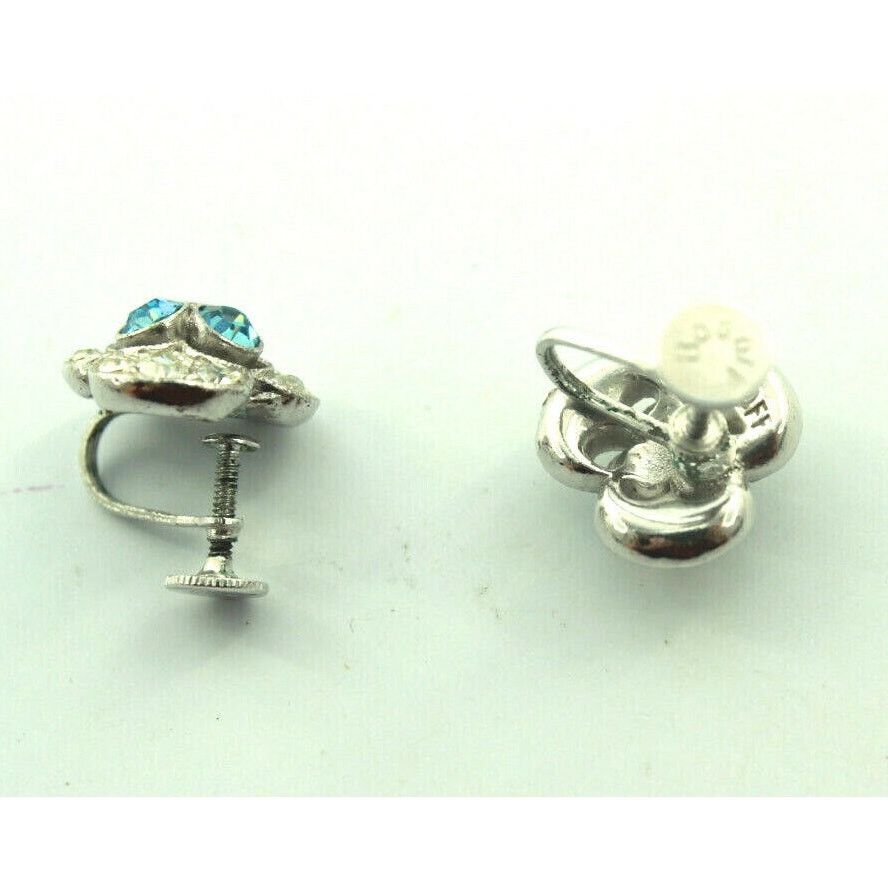 Other Bugoff Blue & White Rhinestone Earrings • Screw Back Size ONE SIZE - 4 Thumbnail