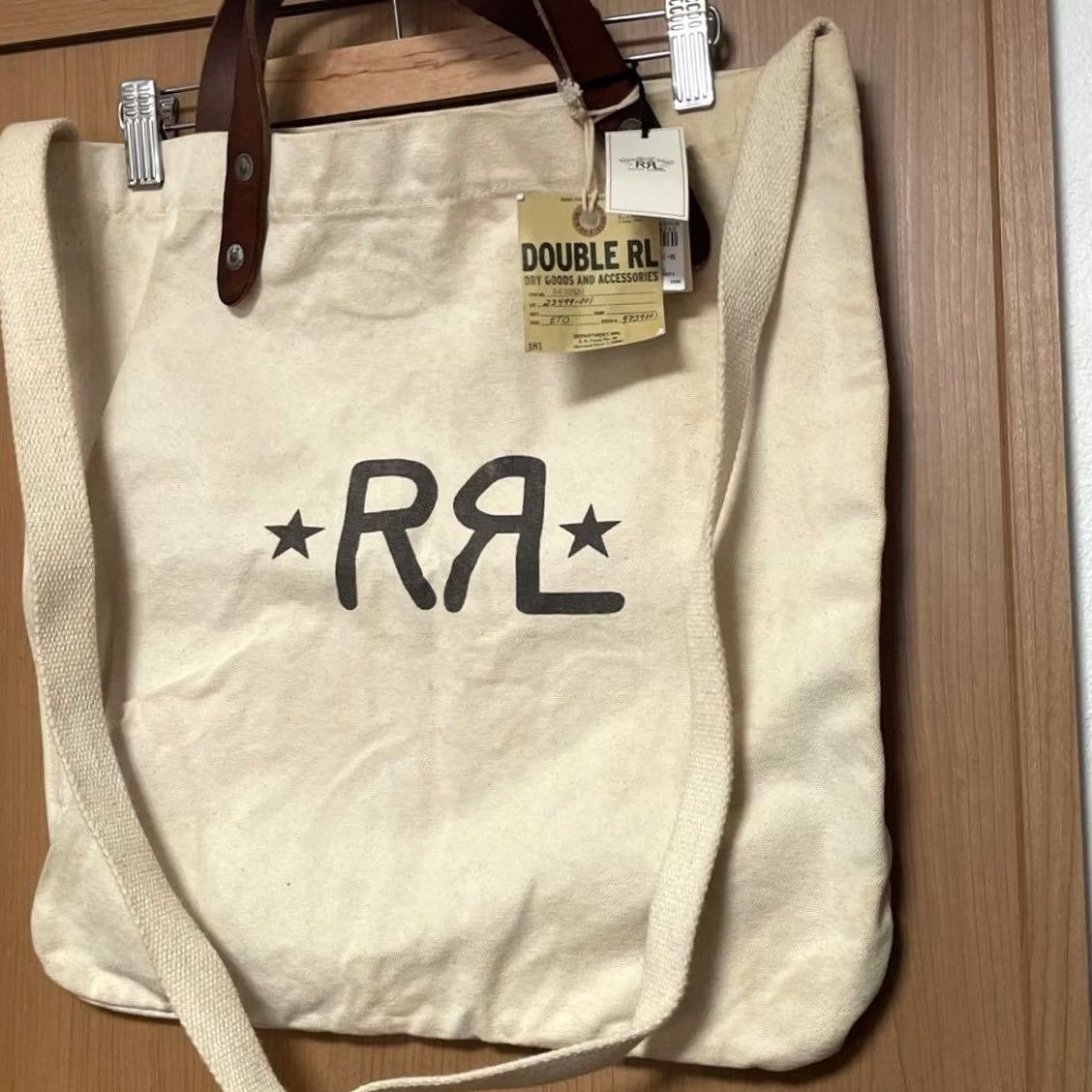 Ralph Lauren RRL RALPH LAUREN Men's Tote Bag Canvas Cream Casual Medium Ivory Bag NEW Size ONE SIZE - 2 Thumbnail