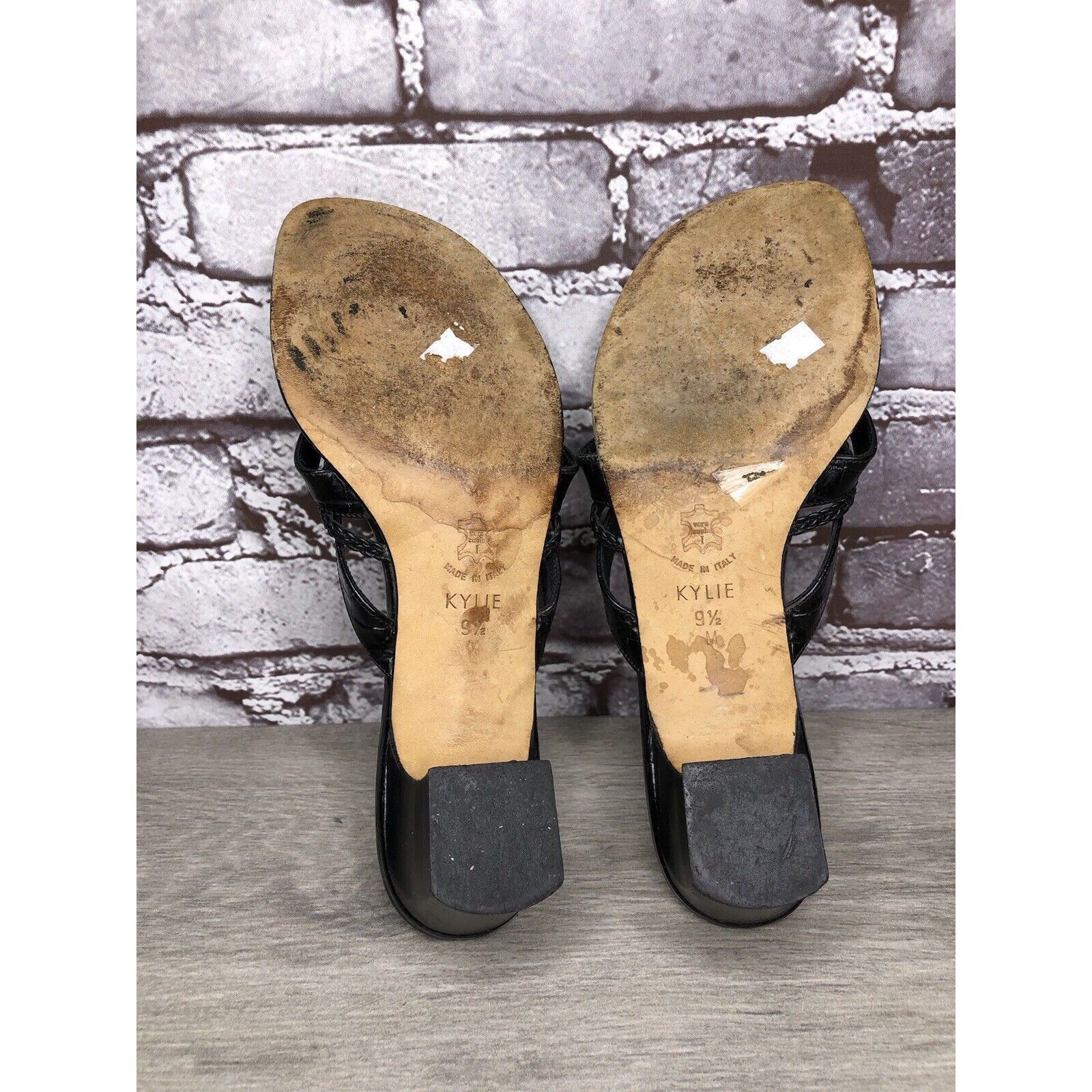 Brighton Brighton Kylie Black Leather Heart Heel Sandals Women’s Sz 9 Size US 9.5 / IT 39.5 - 15 Thumbnail