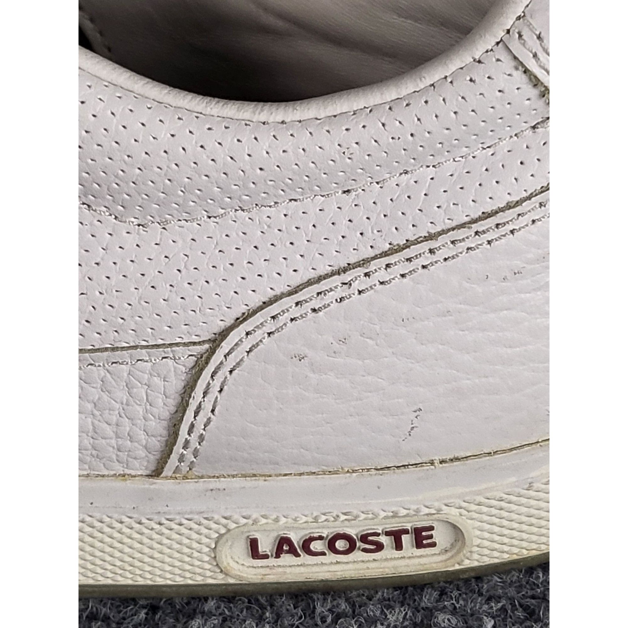 Lacoste LACOSTE EUROPA SPM Trainer Fashion Sneakers White Red Men Sz Size US 8.5 / EU 41-42 - 6 Thumbnail