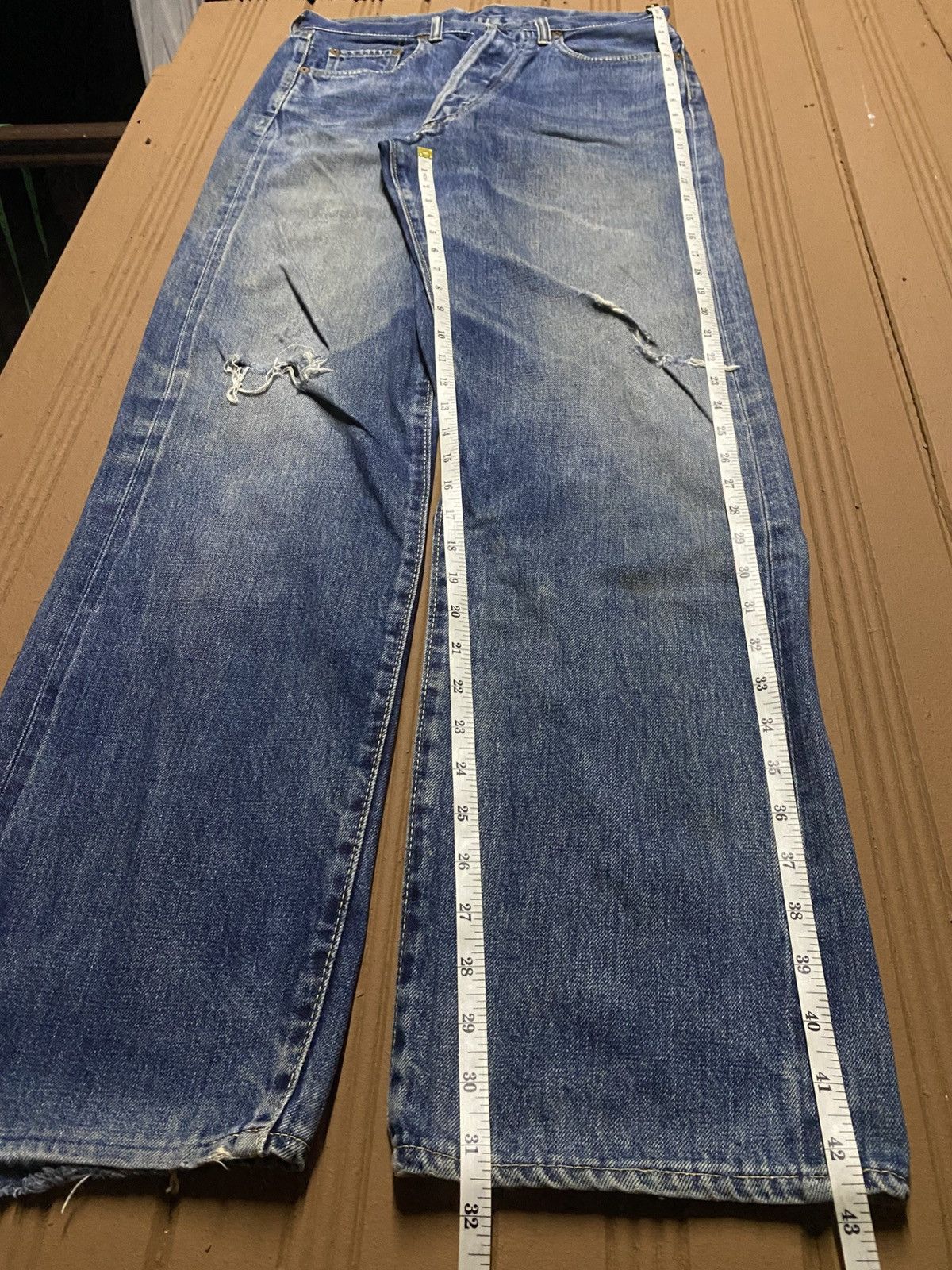 Denime Vintage Denime Selvedge Mud Wash Distressed Loose Jeans Size US 30 / EU 46 - 15 Thumbnail