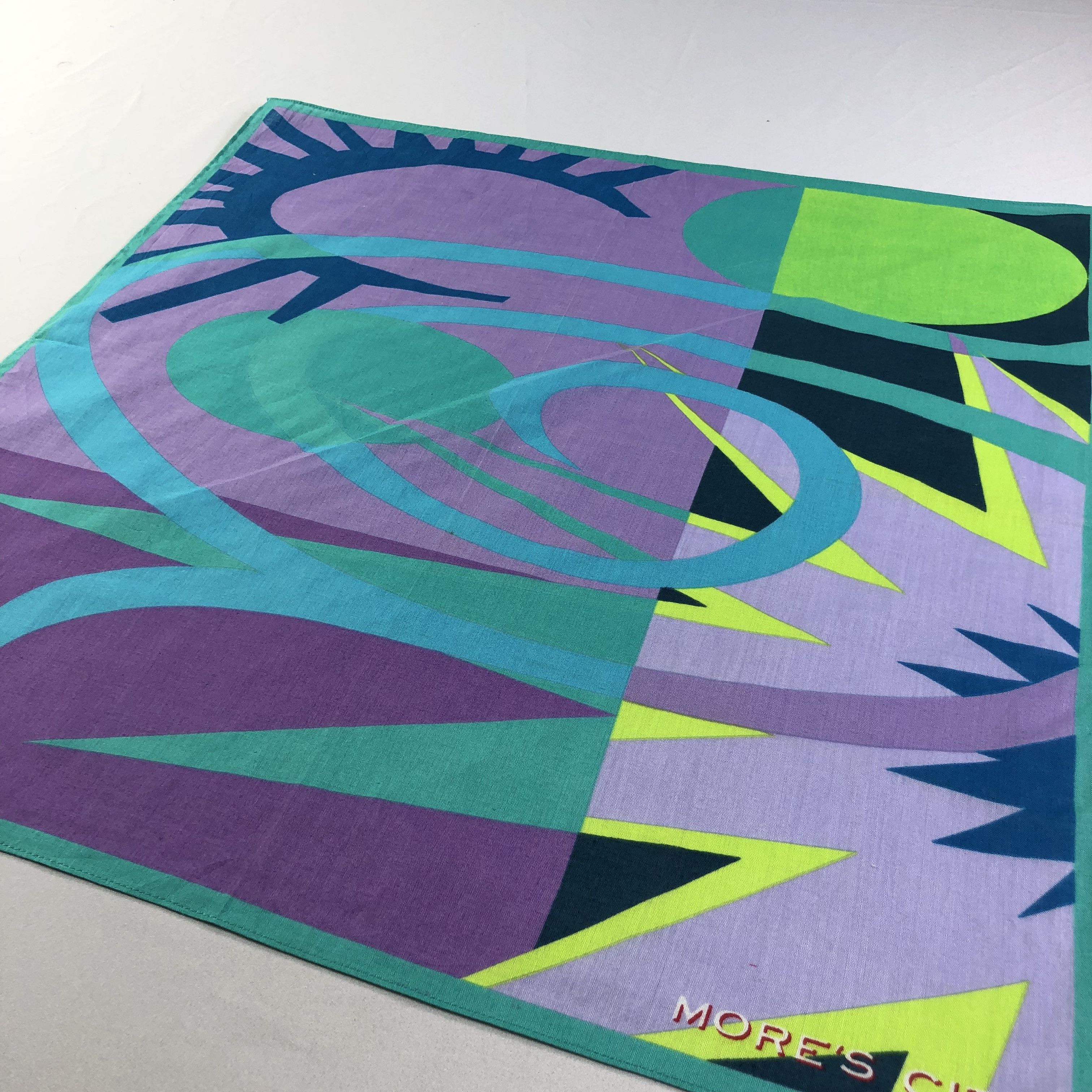 Vintage More's City Abstract Handkerchief Neckerchief Bandana H2149 Size ONE SIZE - 3 Thumbnail