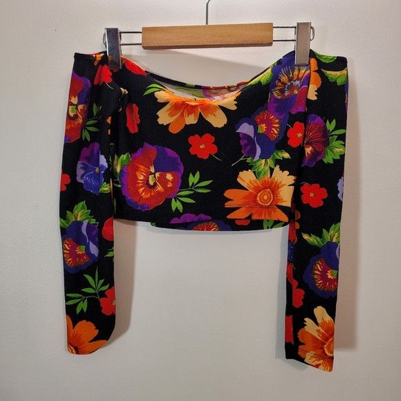 Other Cali Fun & Sun Floral Off Shoulder Crop Top - S Size S / US 4 / IT 40 - 2 Thumbnail