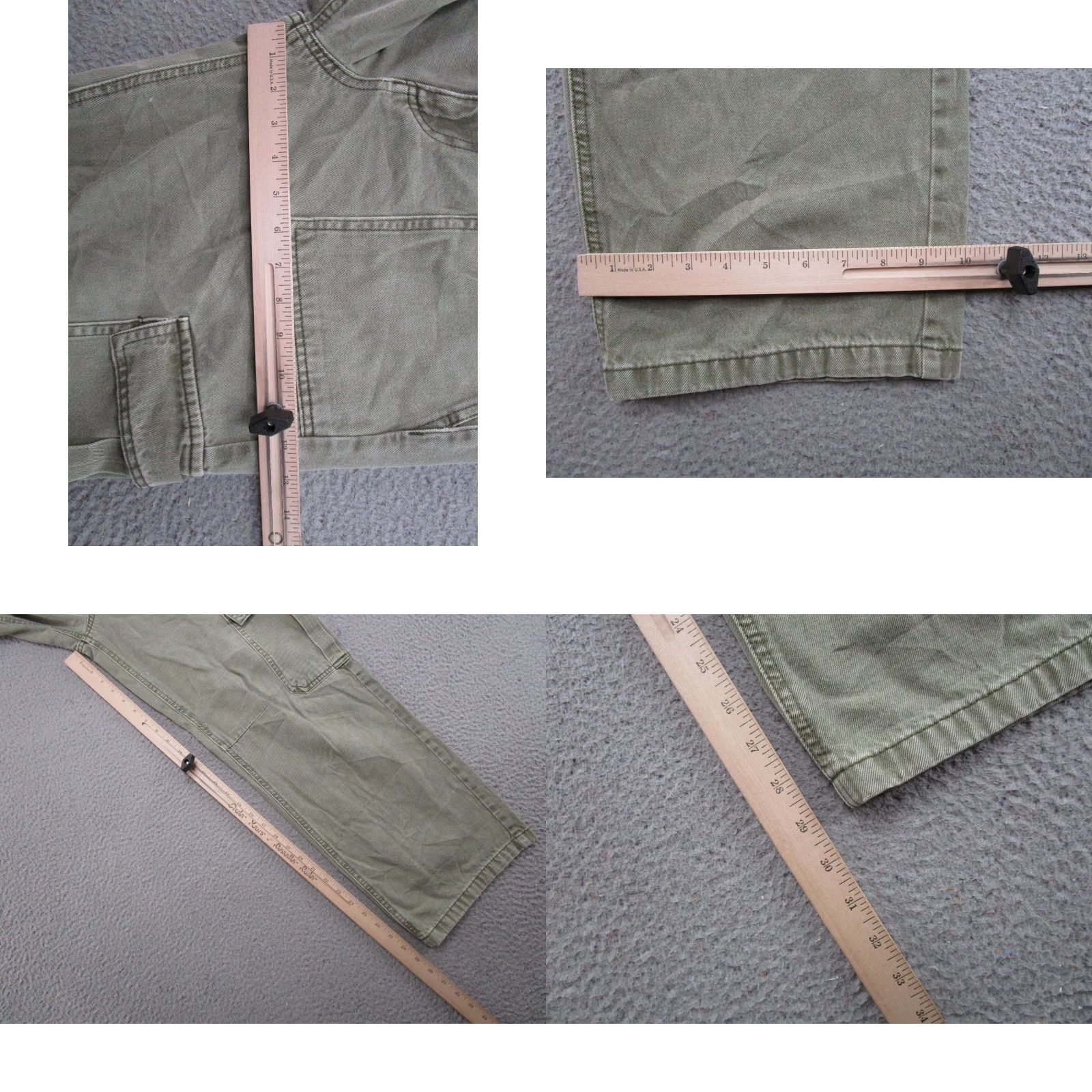 Asos ASOS Green Cargo Pants Straight Leg Olive Size 30 Women Color Green Cargo Pants 30 Womens with Pockets Size 30" / US 8 / IT 44 - 8 Thumbnail
