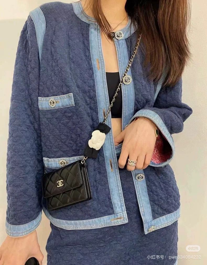 Chanel Chanel Blue denim stitched diamond-button cotton jacket 250 Size XXS / US 00 / IT 34 - 6 Thumbnail