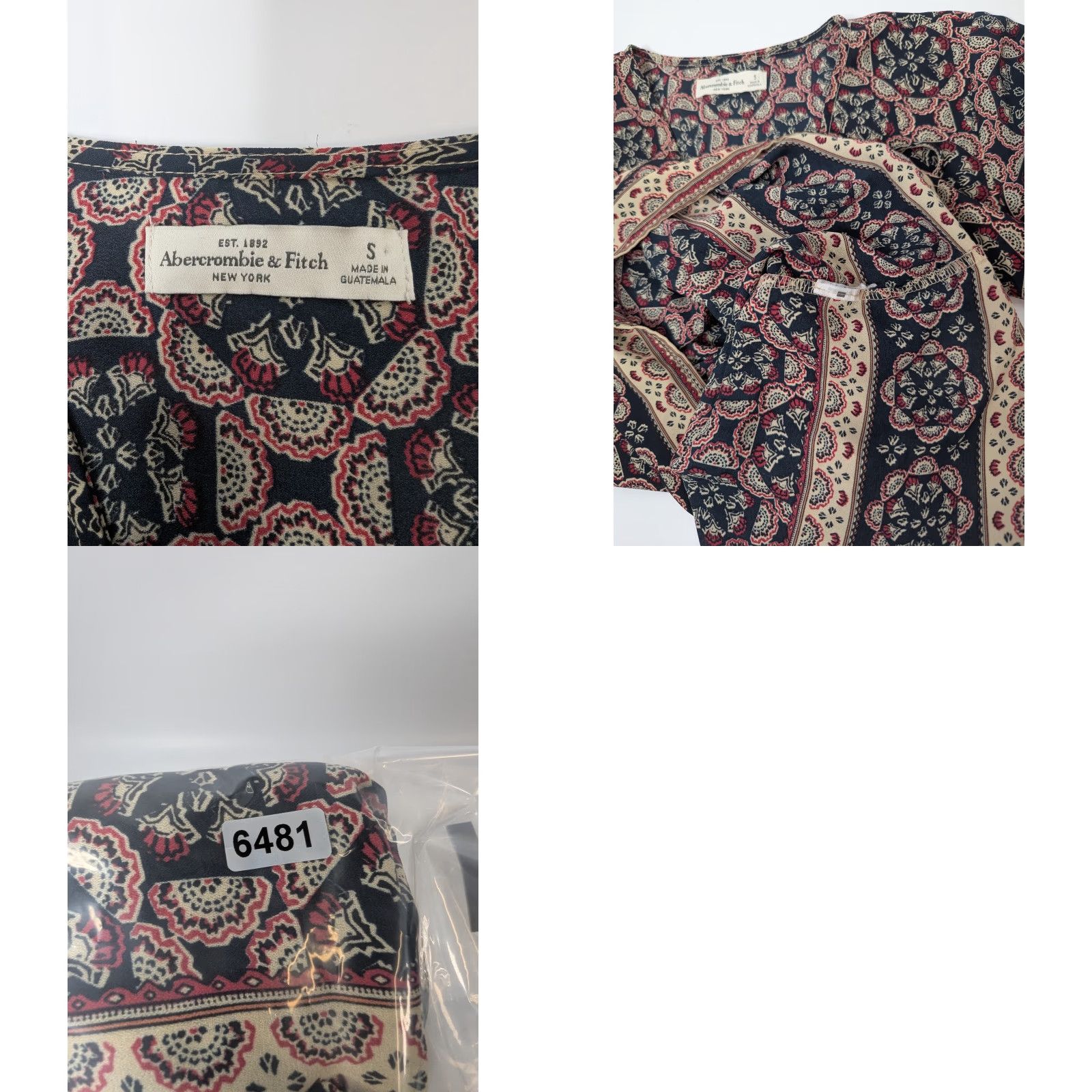 Abercrombie & Fitch Abercrombie & Fitch Blouse Womens Size S Peasant Bell Sleeve Multicolor Long Sleeve Pullover Size S / US 4 / IT 40 - 8 Thumbnail