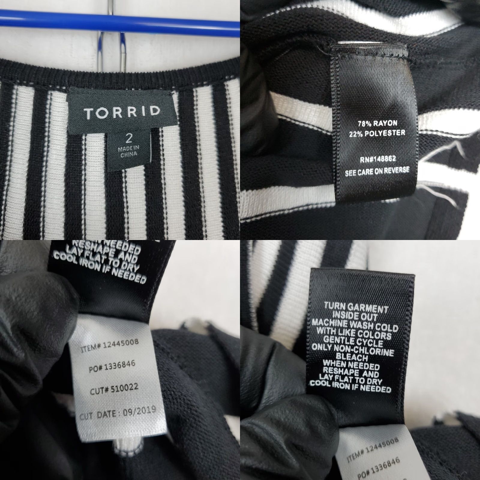 Torrid Torrid Dress Sleeveless Black White Stripe Fit & Flare Midi 2 Plus Size Women Rayon/Polyester Knit XS/S? (Note: This seems incorrect) Size XS / US 0-2 / IT 36-38 - 9 Thumbnail