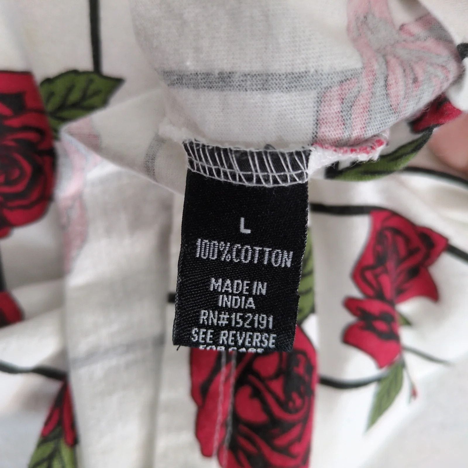 Knickerbocker Mfg Co Knickerbocker Striped Red Roses T-Shirt Women's L Short Slv Size L / US 10 / IT 46 - 4 Thumbnail
