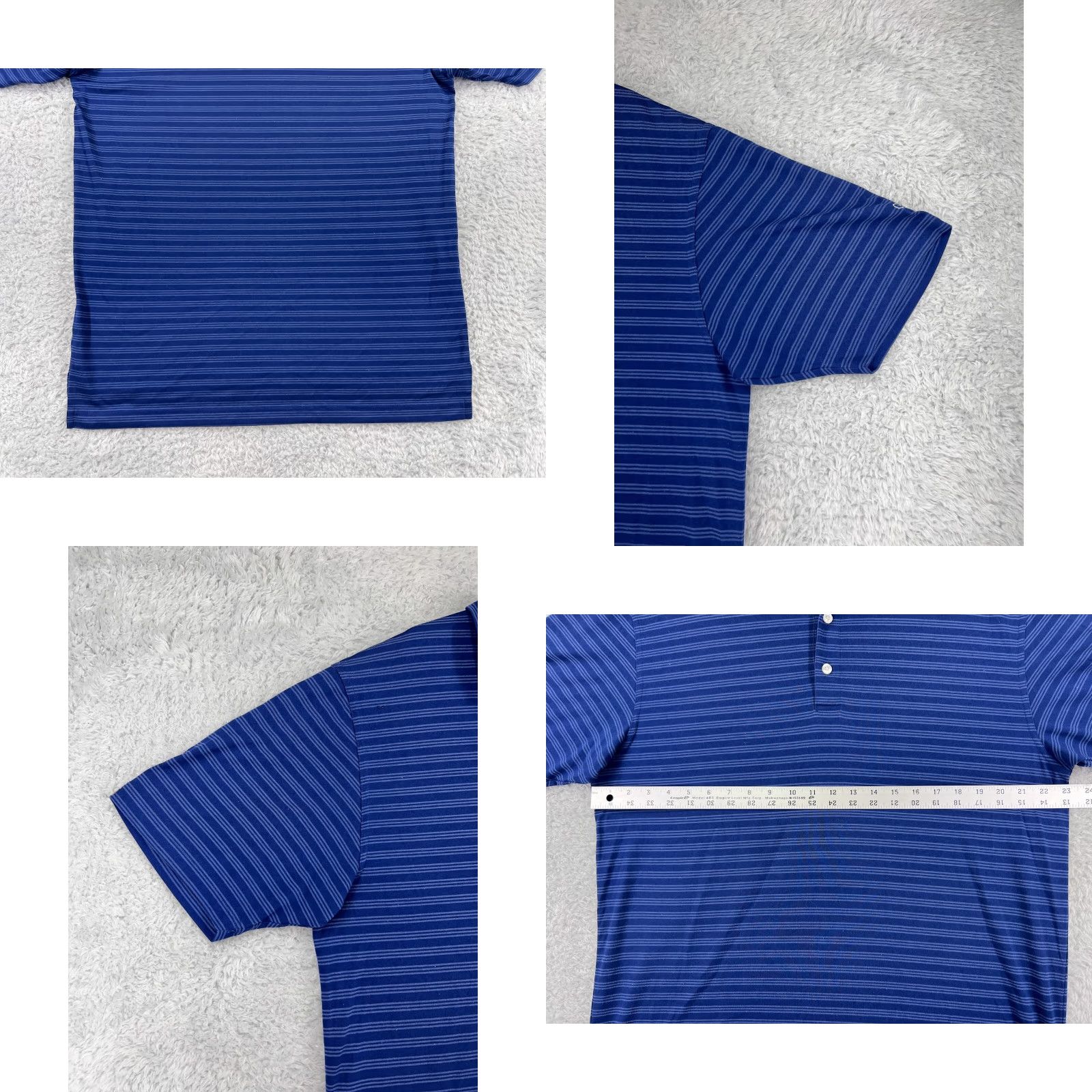 Vintage Dunning Polo Shirt Mens XL Blue Stripe Polyester Blend Sports Polo Shirt Size US XL / EU 56 / 4 - 8 Thumbnail