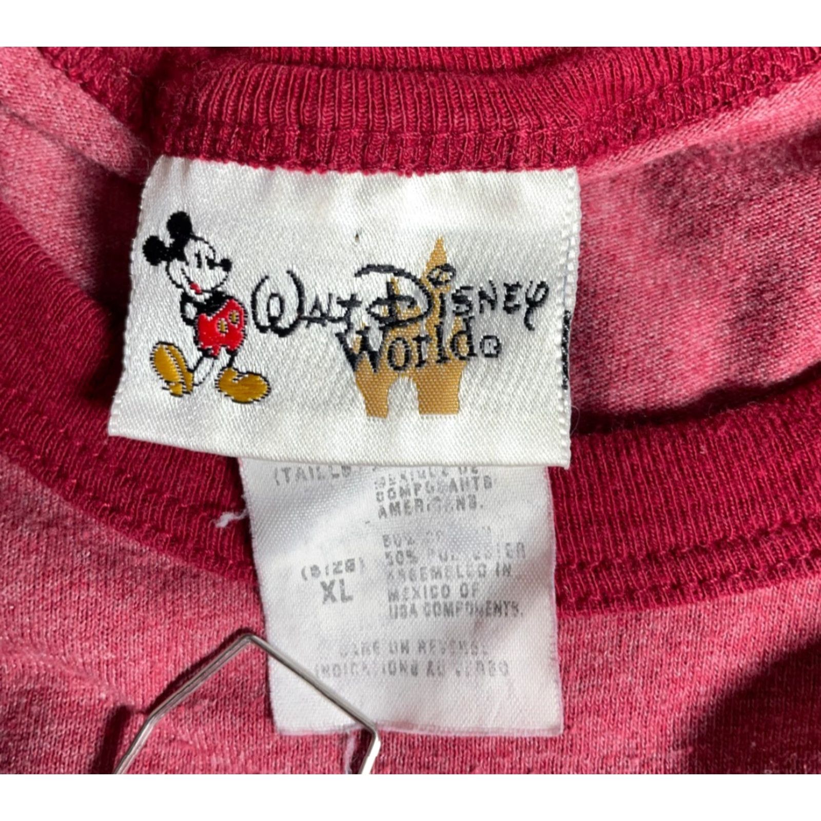 Disney Disney Mickey Mouse T-Shirt Adult XL Red 50/50 90s VTG Vintage Logo Crew Neck Short Sleeve Men Mens Size US L / EU 52-54 / 3 - 3 Thumbnail