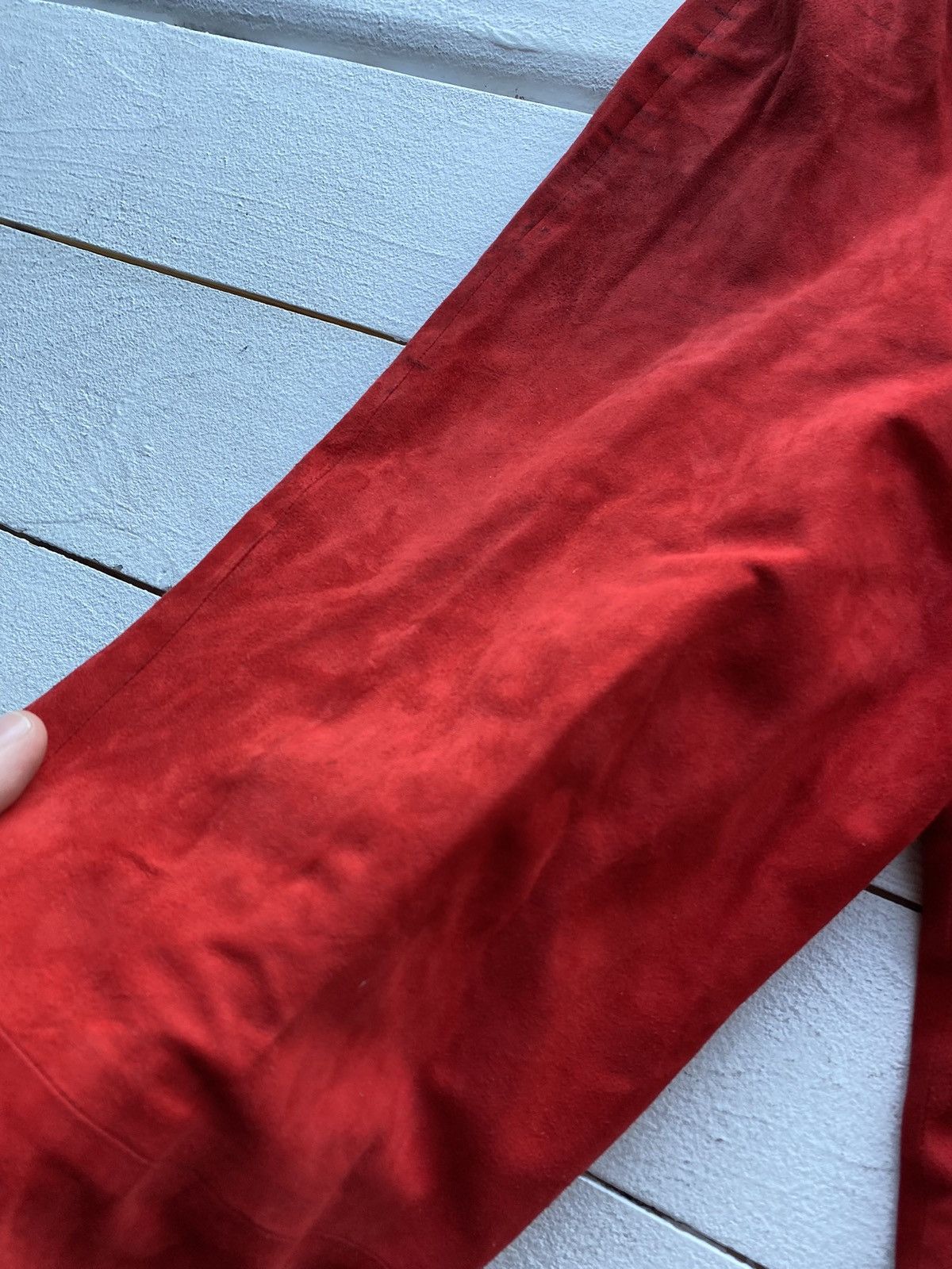 Roberto Cavalli × Vintage 🔥80s Roberto Cavalli Italy Designer Leather Suede 28 Pants Size 28" / US 6 / IT 42 - 17 Thumbnail
