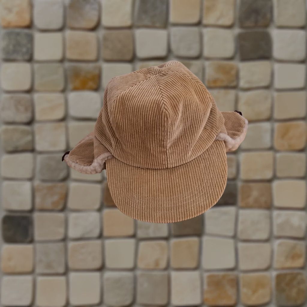 Vintage VINTAGE USA Brown Corduroy Insulated Hat with Ear Flaps Small Men United States Corduroy Baseball Cap CAT Pattern: Solid Size ONE SIZE - 1 Thumbnail