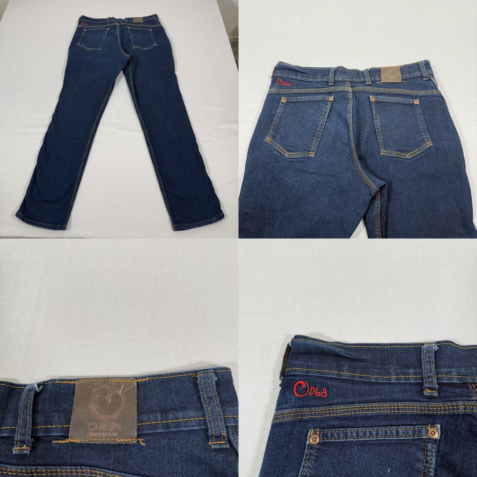 Vintage Origin Jeans Men 32x32 Blue Slim Straight Fit Stretch Denim Pants USA Made Size US 32 / EU 48 - 9 Thumbnail