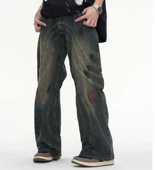 Jean Hoshikawa x Son Y2K Dirty Grunge Hip Hop Baggy Jeans Size US 33 - 1 Thumbnail