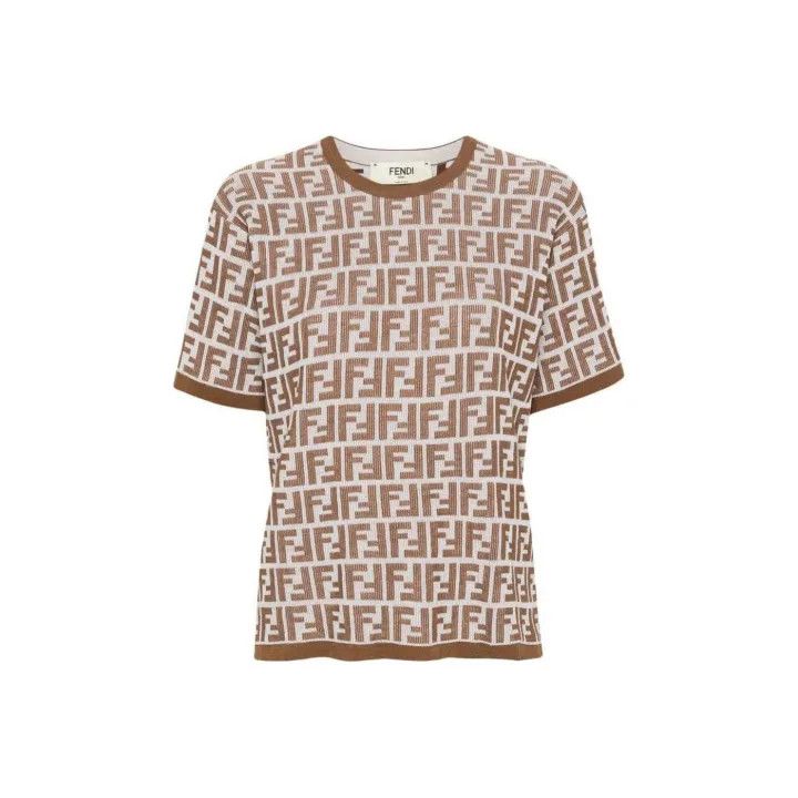 Fendi Fendi SS24 Logo Pattern Short Sleeve T-Shirt 0079 Size M / US 6-8 / IT 42-44 - 1 Thumbnail