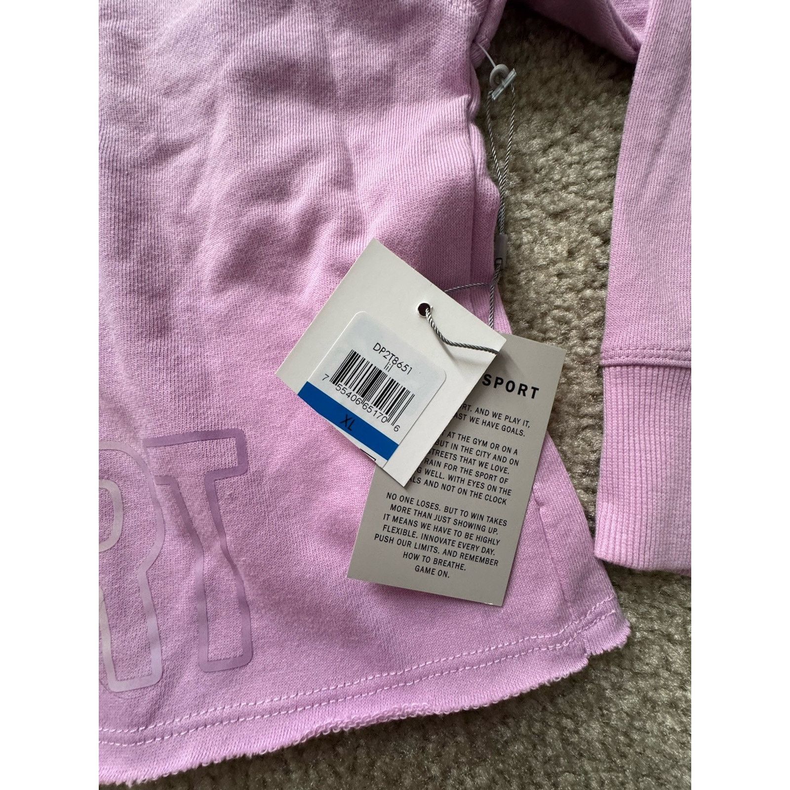 DKNY DKNY Sport Logo Funnel Neck Lilac Sweatshirt Women's X-Large Size XL / US 12-14 / IT 48-50 - 3 Thumbnail