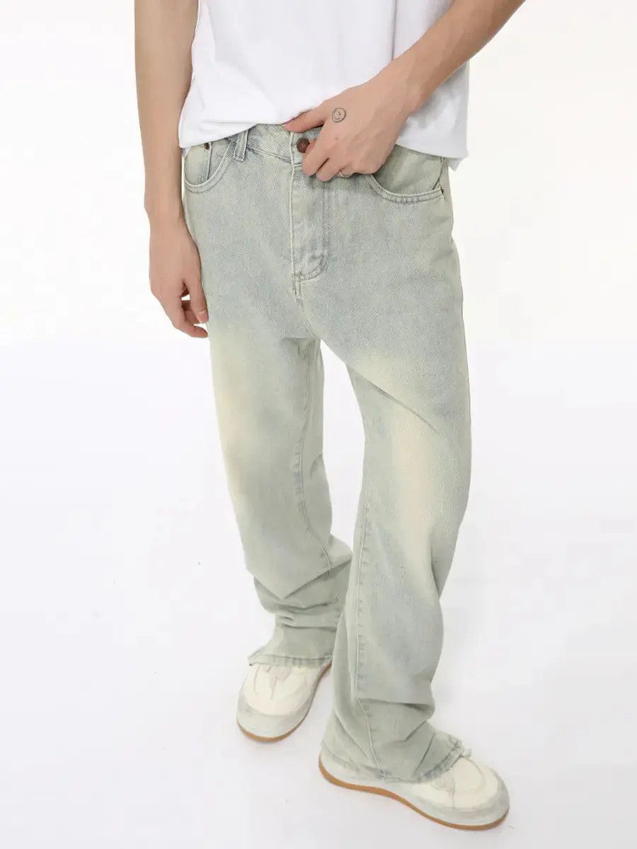 Japanese Brand Retro loose zipper straight leg jeans Size US 32 / EU 48 - 5 Thumbnail