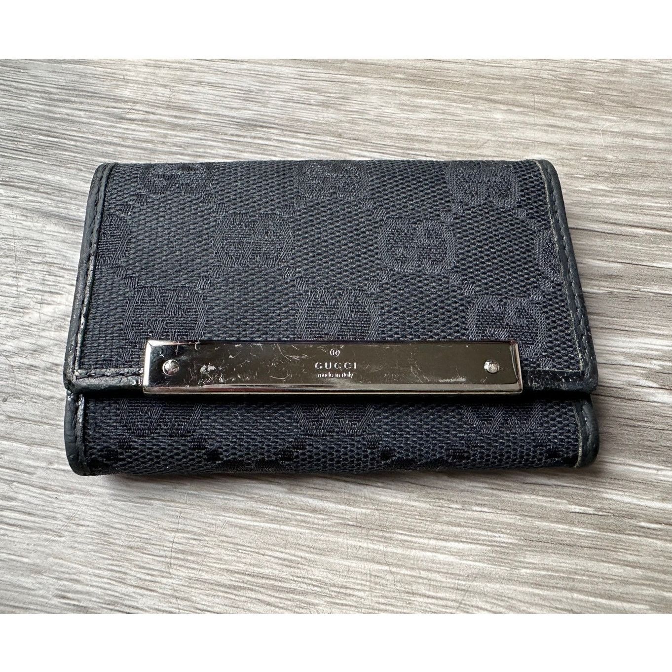 Gucci Gucci Black GG Canvas & Leather Trifold Key Holder - 6 Keys Size ONE SIZE - 12 Thumbnail