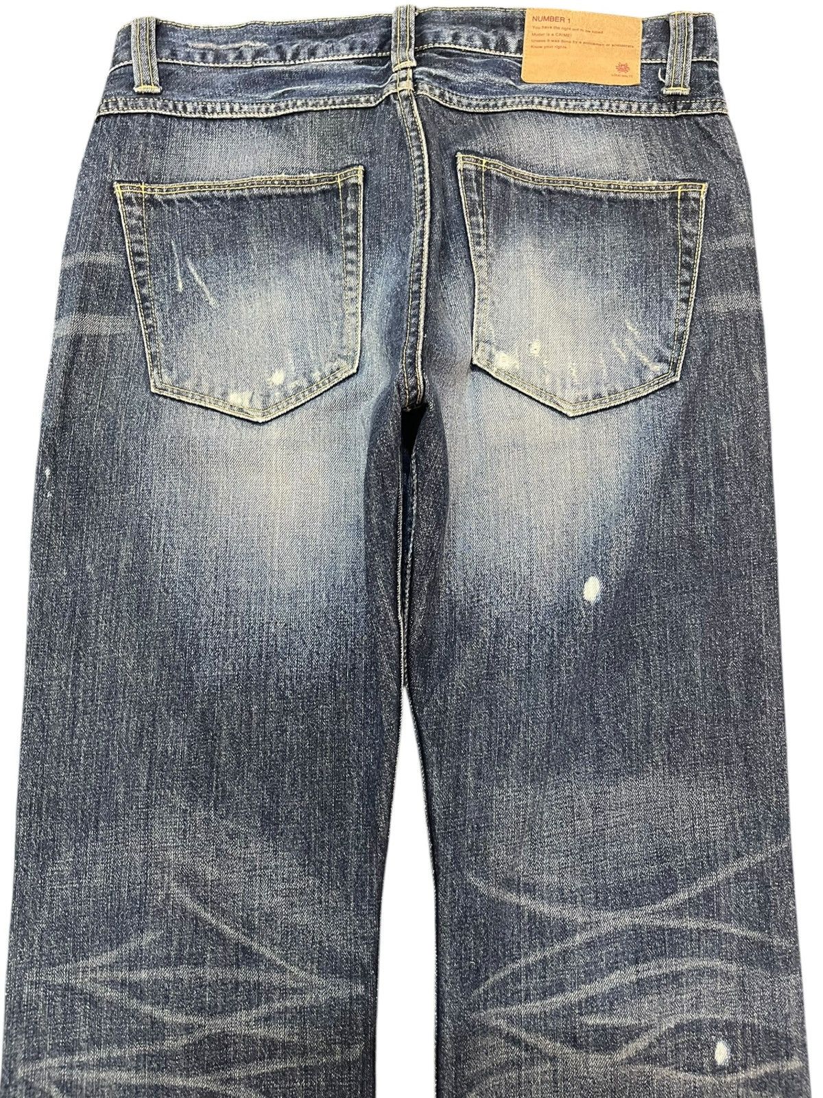 If Six Was Nine Vintagw Loud Waltz Number 1 Distressed Paint Splatter Denim Size US 31 - 7 Thumbnail