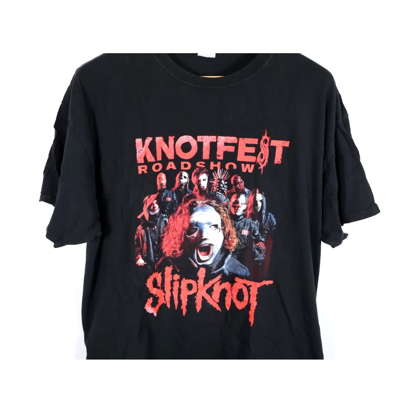 Fruit Of The Loom VINTAGE Slipknot Knotfest Roadshow T-Shirt 2XL Black Double-Sided Metal Shirt Mens Size US XXL / EU 58 / 5 - 4 Thumbnail