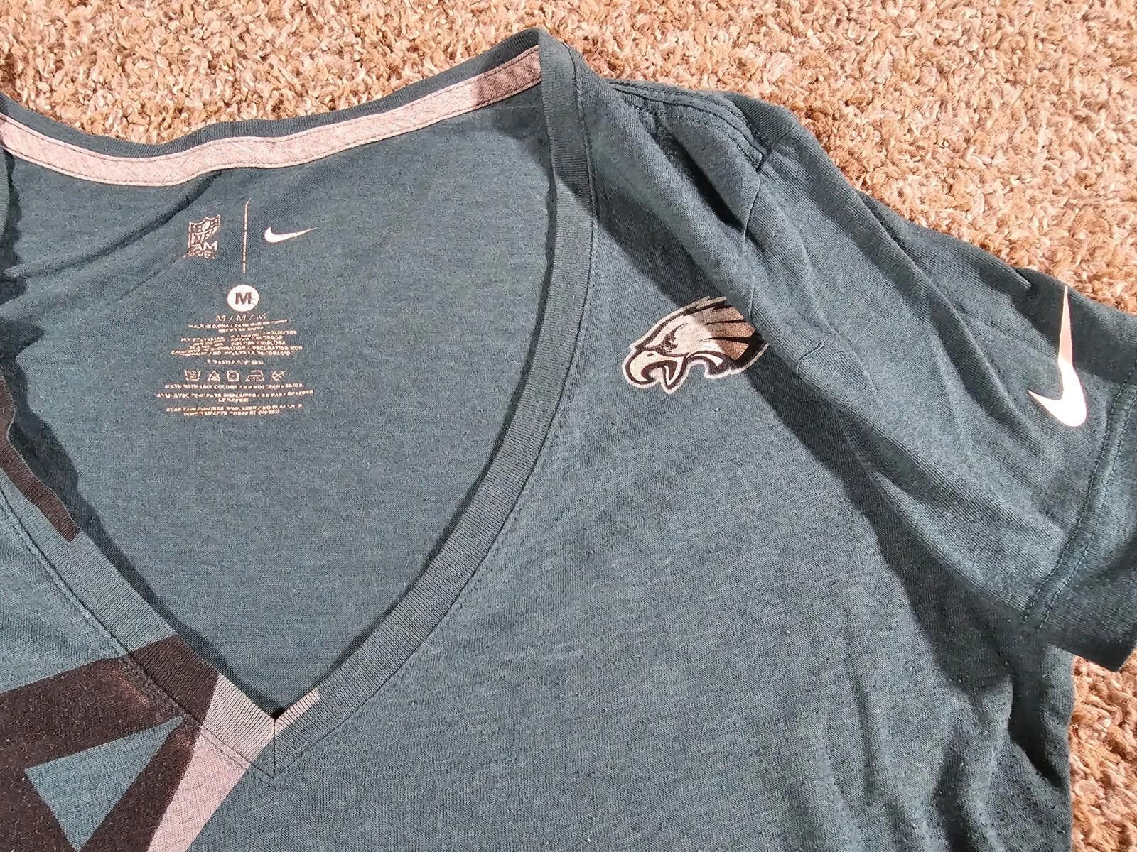 Nike Nike Women's Medium Philadelphia Eagles V-Neck Green T-Shirt Size M / US 6-8 / IT 42-44 - 2 Thumbnail