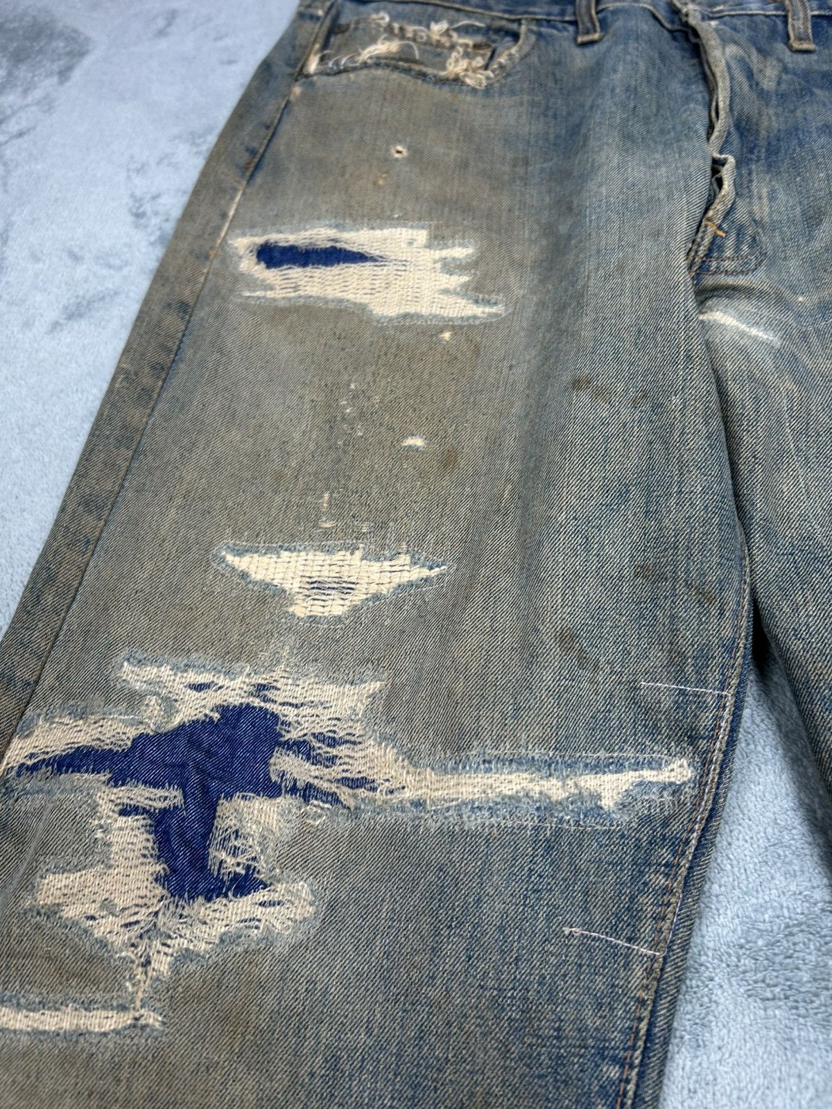 Levi's Vintage Clothing Vintage Levi’s 501 Red Line Distressed Denim Jeans S0112 Size US 34 / EU 50 - 5 Thumbnail