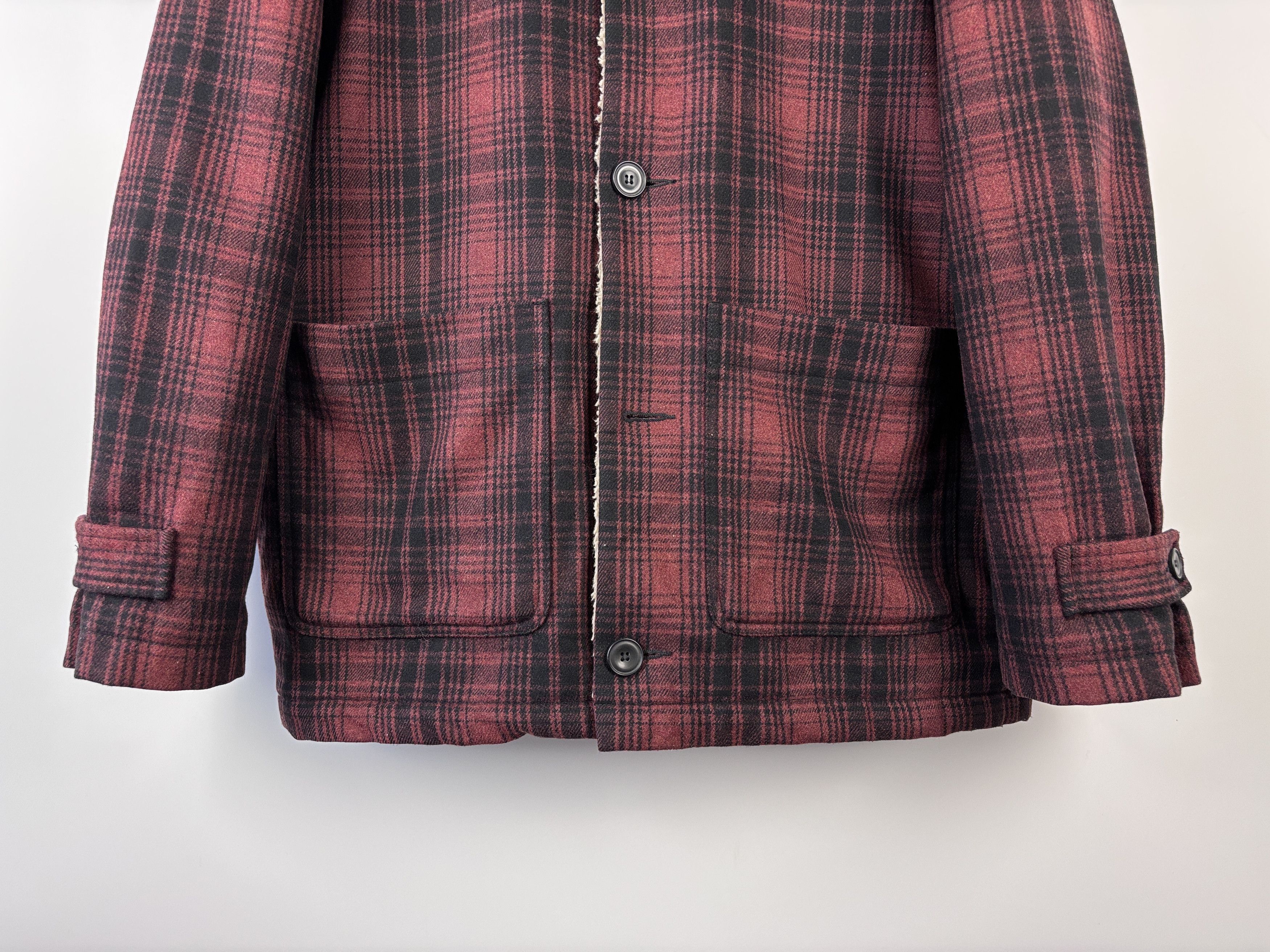 Nudie Jeans Nudie Jeans Mangan Lumber Wool Jacket Sherpa Red Black XL Size US XL / EU 56 / 4 - 3 Thumbnail