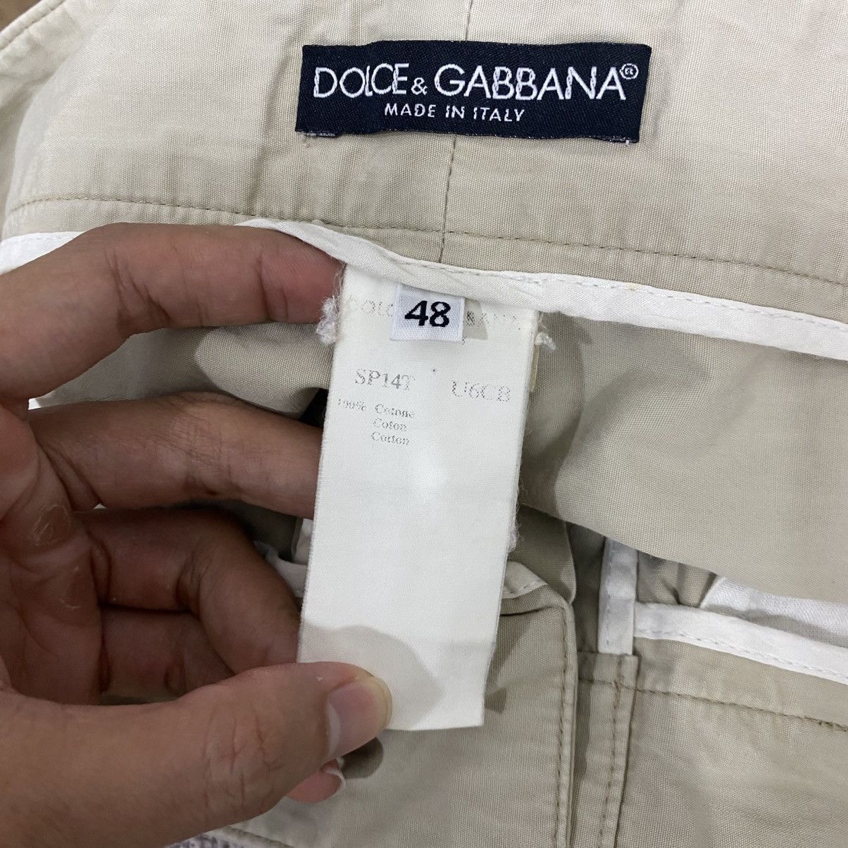 Dolce & Gabbana Vintage Dolce & Gabbana Khaki Cargo Chino Pants - Cream Size US 34 / EU 50 - 18 Thumbnail