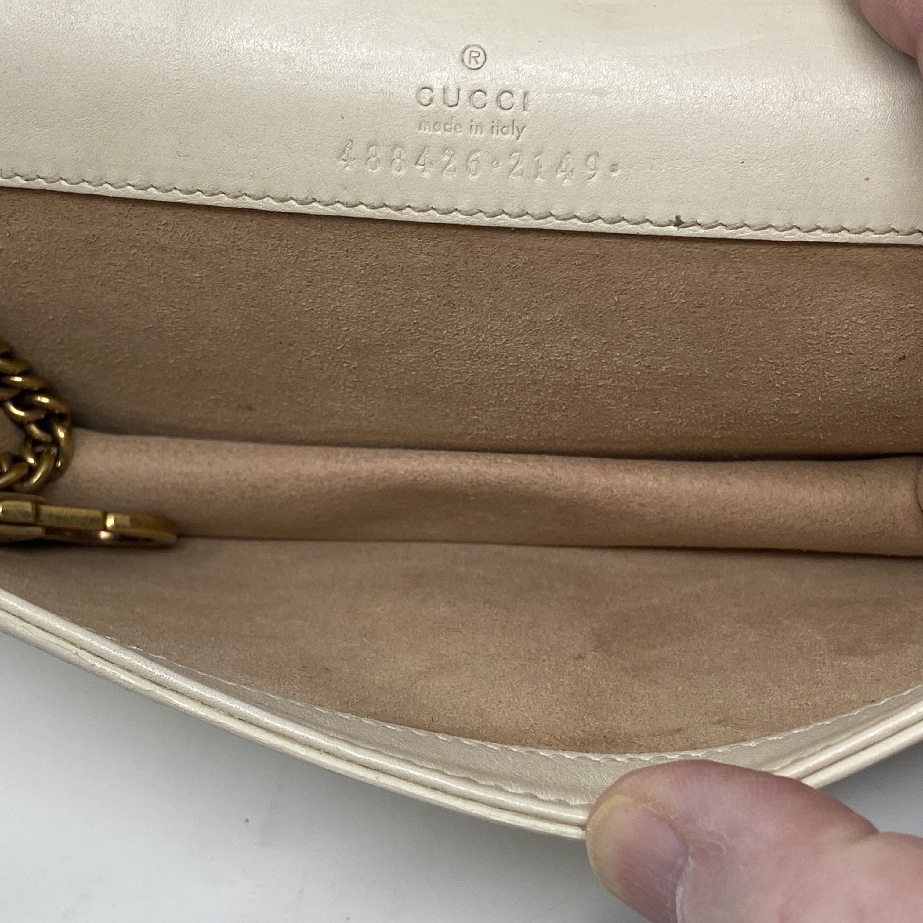 Gucci Gucci Calfskin Matelasse GG Marmot Mini Bag Cream Size ONE SIZE - 9 Thumbnail