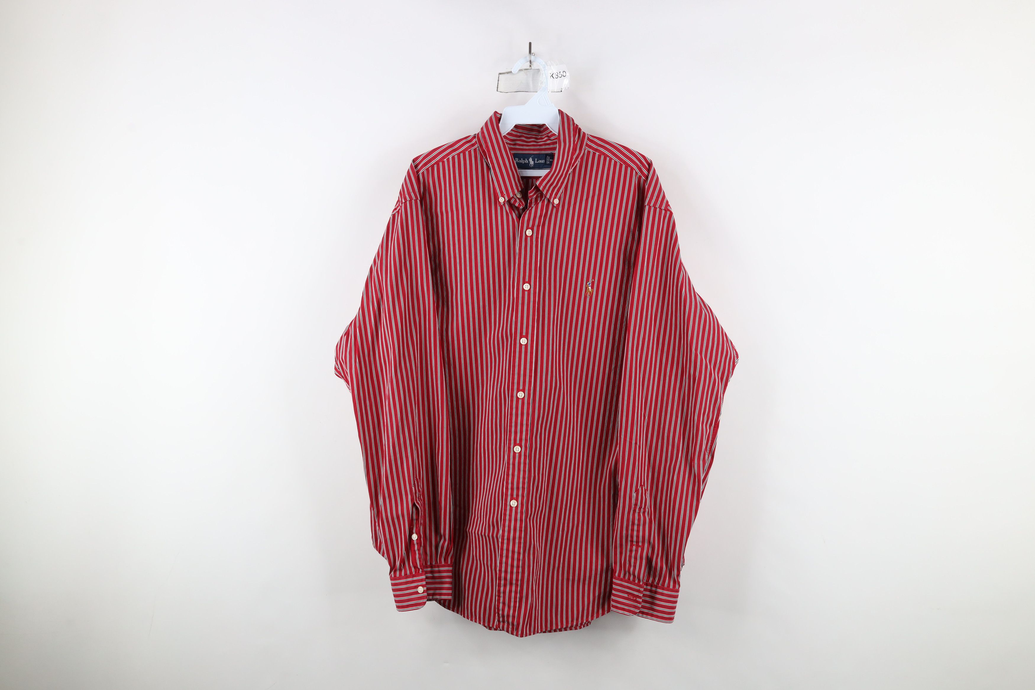 Ralph Lauren × Vintage Vintage 90s Ralph Lauren Striped Collared Button Down Shirt Size US XL / EU 56 / 4 - 1 Thumbnail