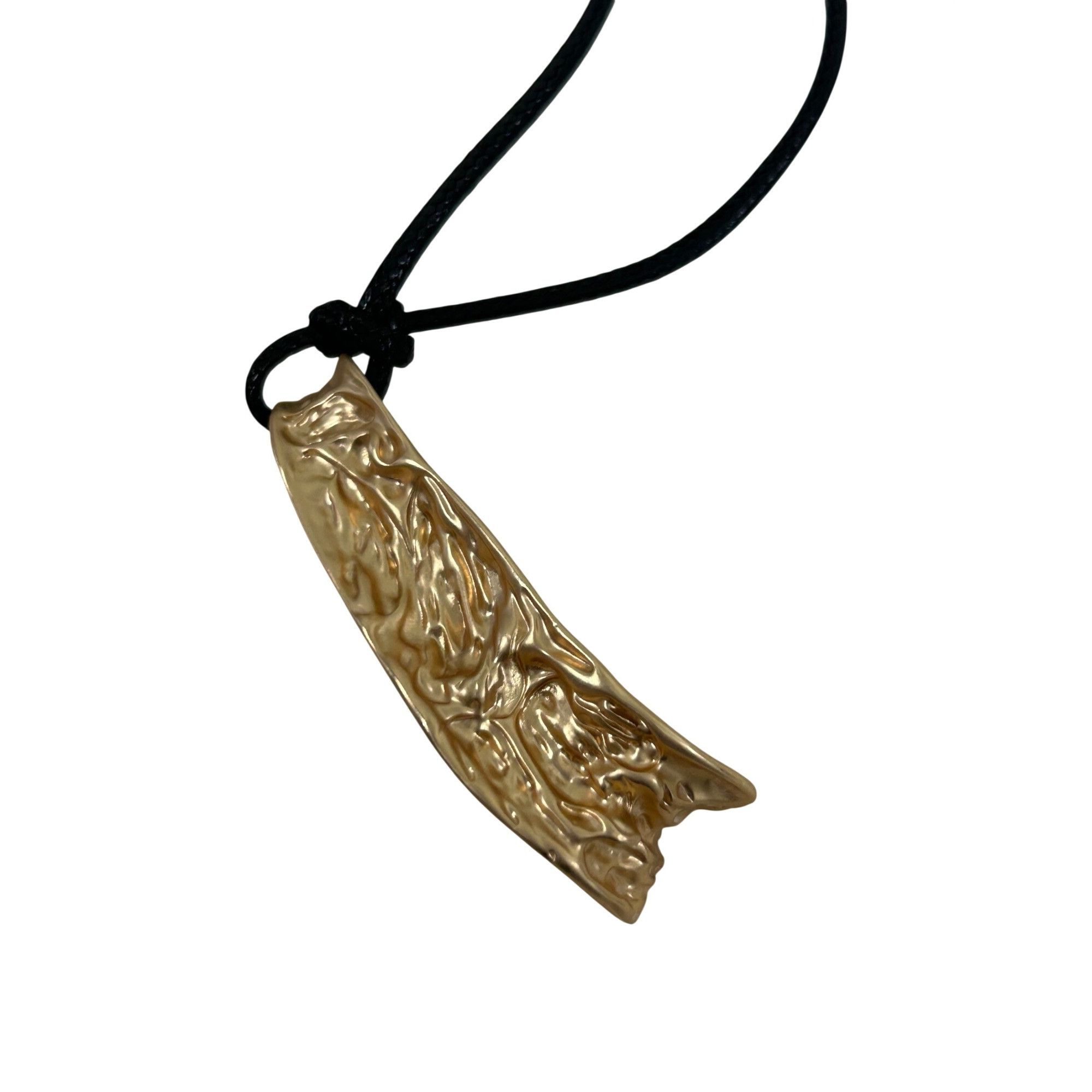 Adolfo Dominguez Adolfo Dominguez Pendant Necklace Gold- toned Black 16”Cord Size ONE SIZE - 12 Thumbnail