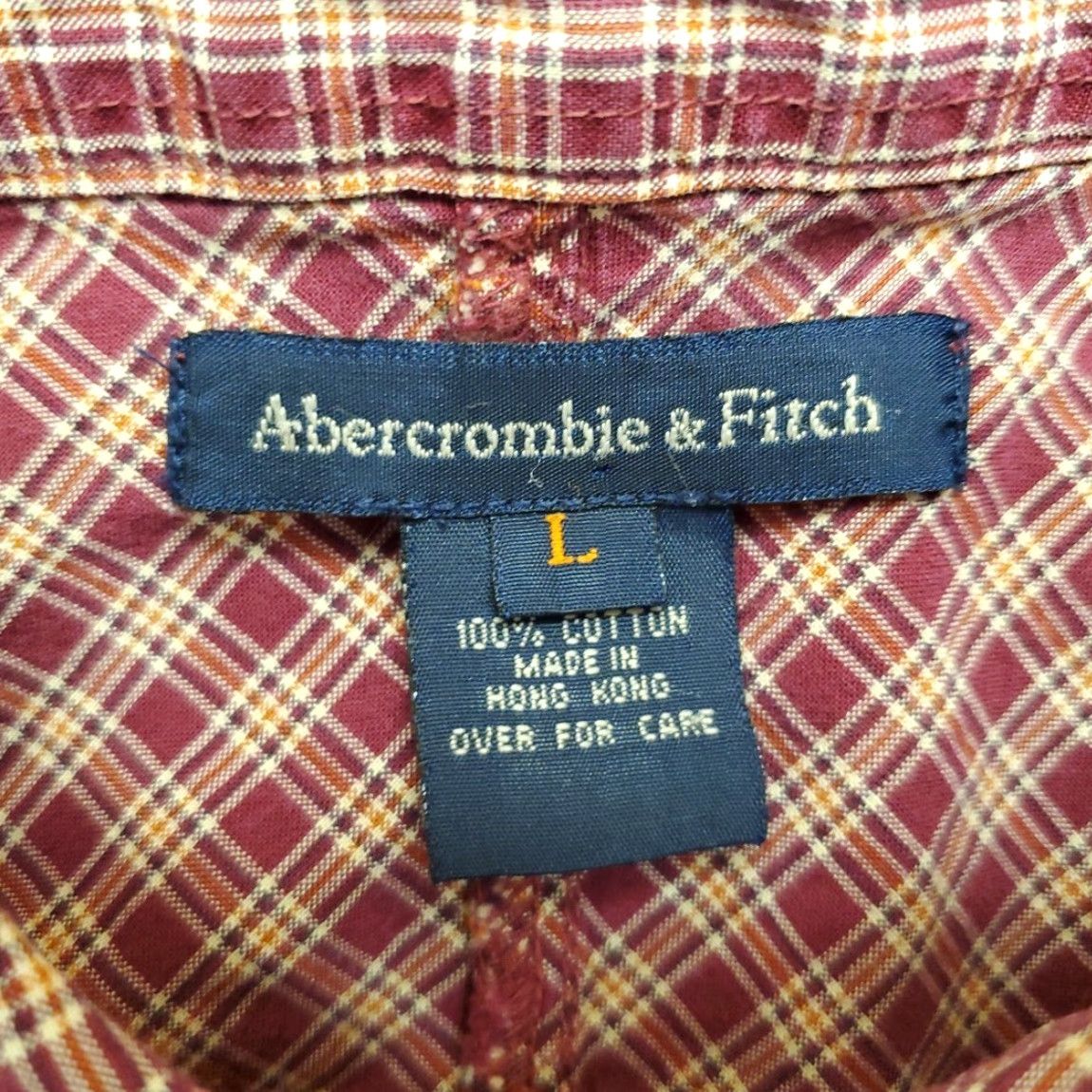Abercrombie & Fitch VINTAGE Abercrombie & Fitch Shirt Womens Large Maroon Plaid 3/4 Sleeve Button-Up Casual Cotton Size L / US 10 / IT 46 - 5 Thumbnail