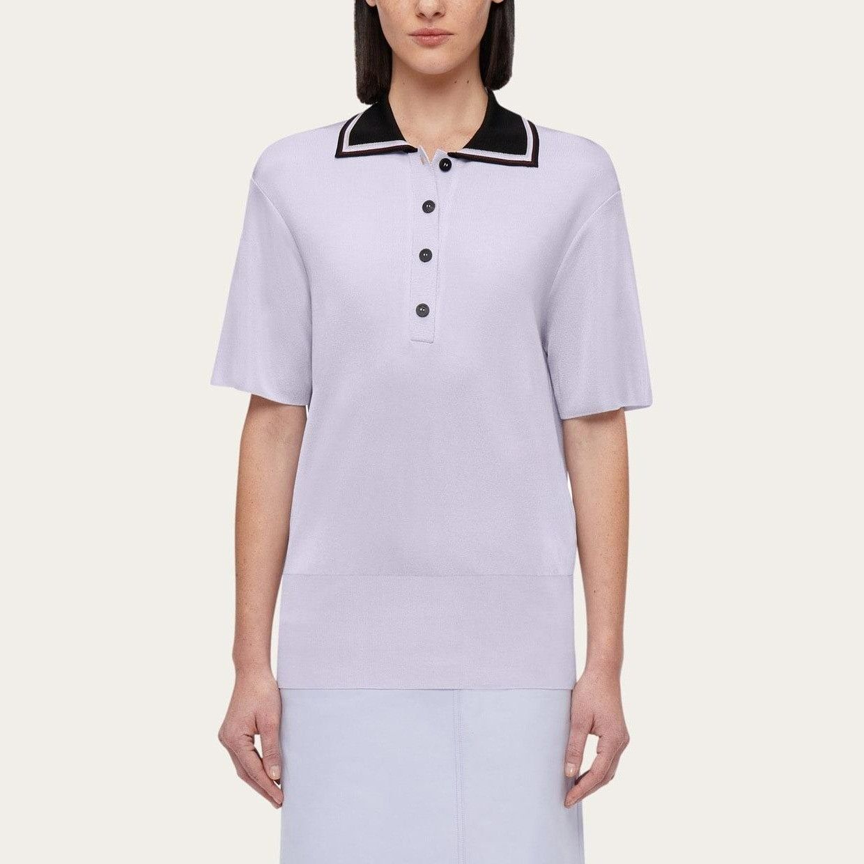 Salvatore Ferragamo o1s1rm0126 Short-sleeve Polo Shirt in Purple Size S / US 4 / IT 40 - 2 Thumbnail