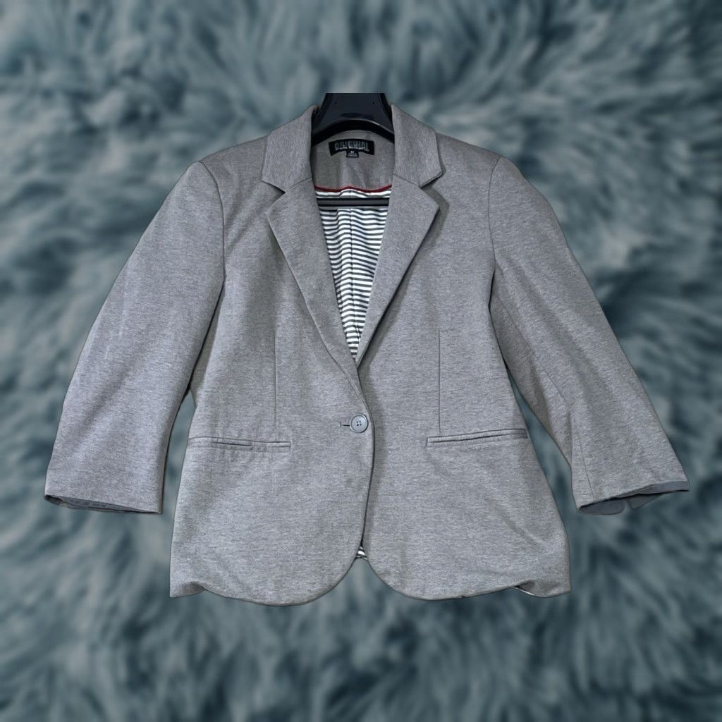Nicole Miller Nicole Miller Grey Blazer M Women’s Cotton Blend Basic Jacket Size M Ladies Regular Gray Size M / US 6-8 / IT 42-44 - 1 Thumbnail