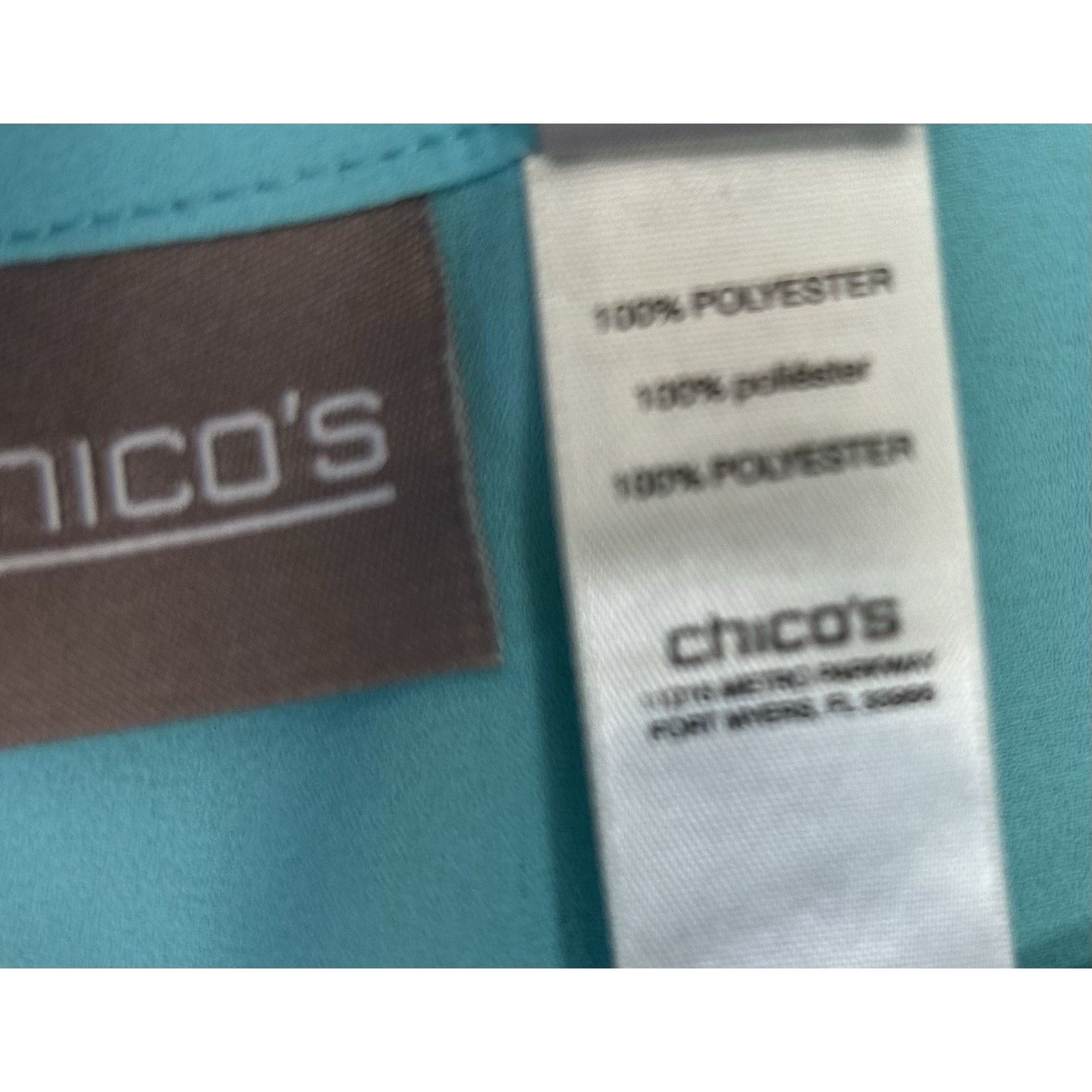 Chicos CHICO'S Size 0 Small Womens Teal Split Neck Blouse Size S / US 4 / IT 40 - 9 Thumbnail