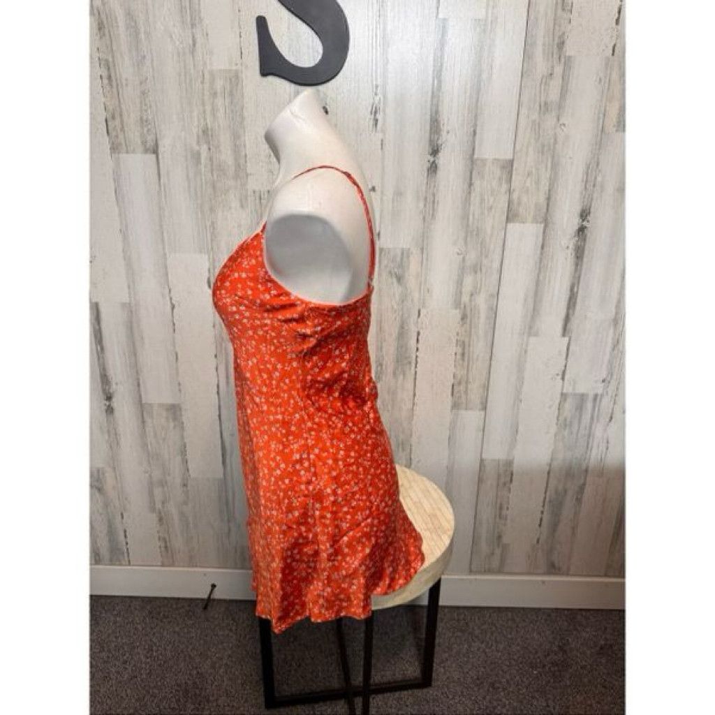 rue21 Forever 21 Orange Floral Dress Small Dress Spaghetti Strap Size S / US 4 / IT 40 - 3 Thumbnail