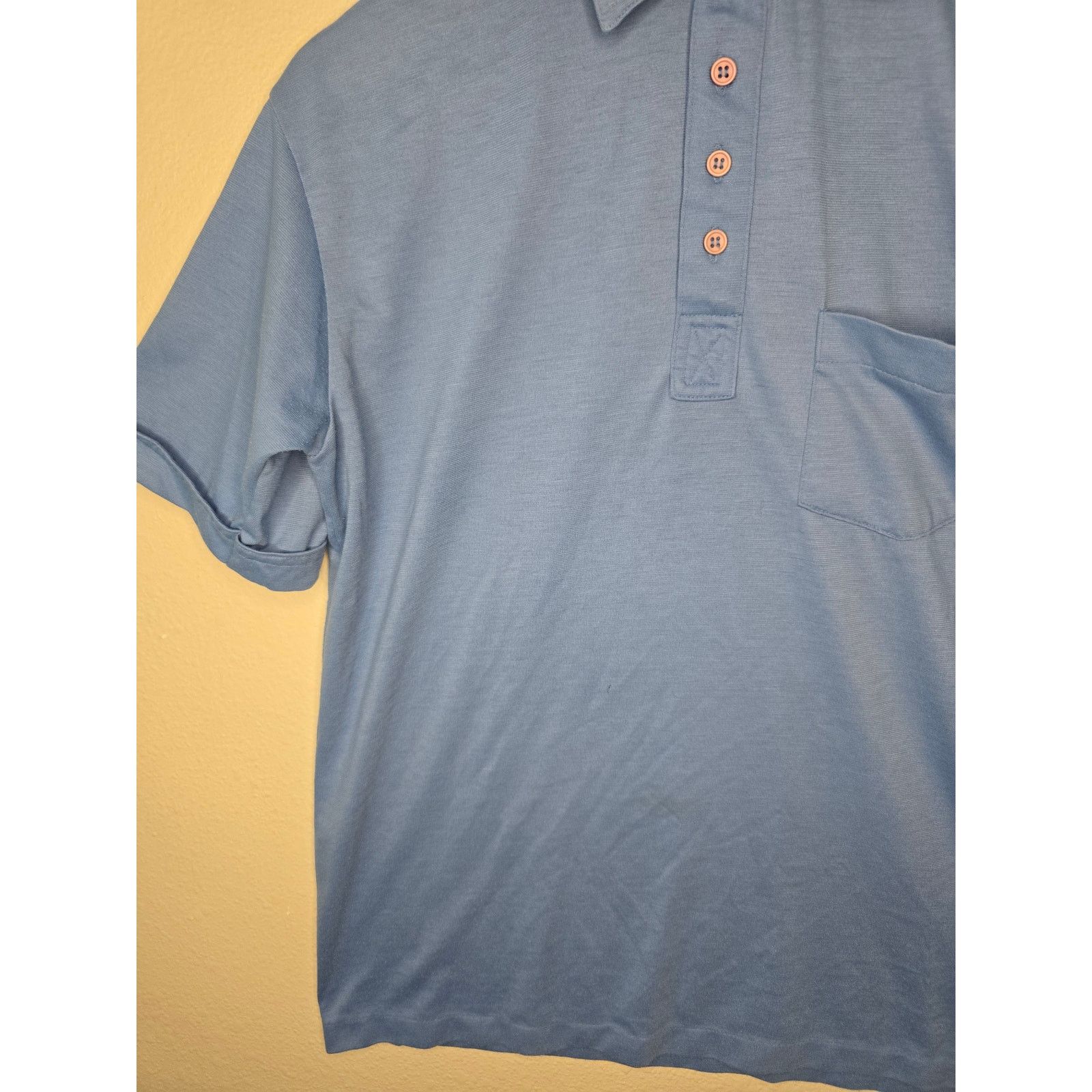 Vintage Vintage BJ Barnett Polo Mens Medium Blue Pocket Shirt 80s Size US M / EU 48-50 / 2 - 5 Thumbnail