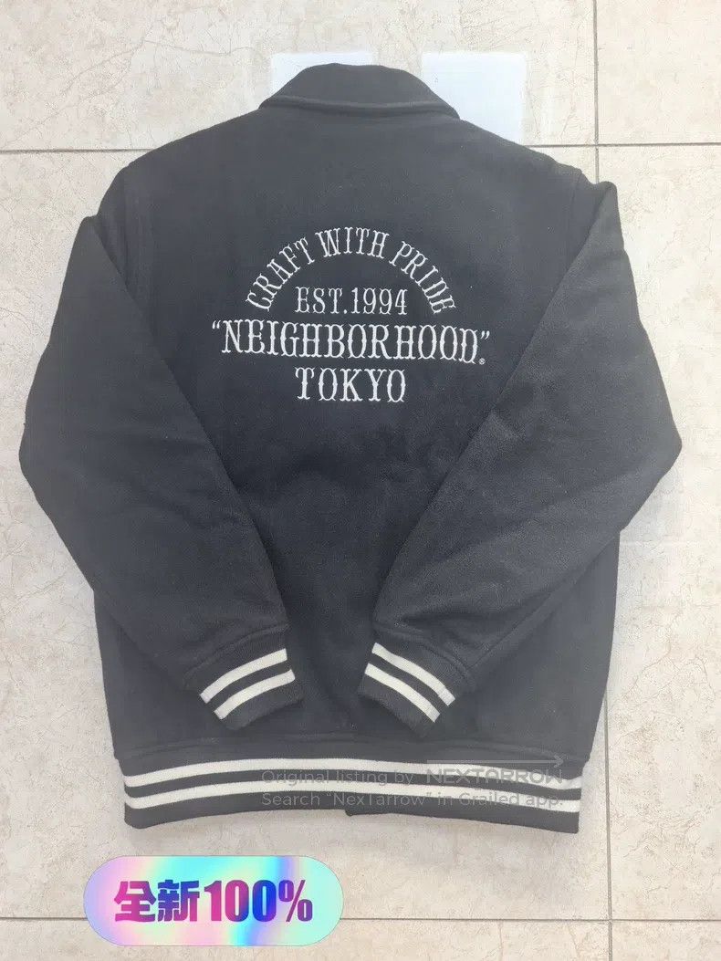 Neighborhood Neighborhood Black Wool Padded Embroidered Baseball Jacket Size US L / EU 52-54 / 3 - 1 Thumbnail