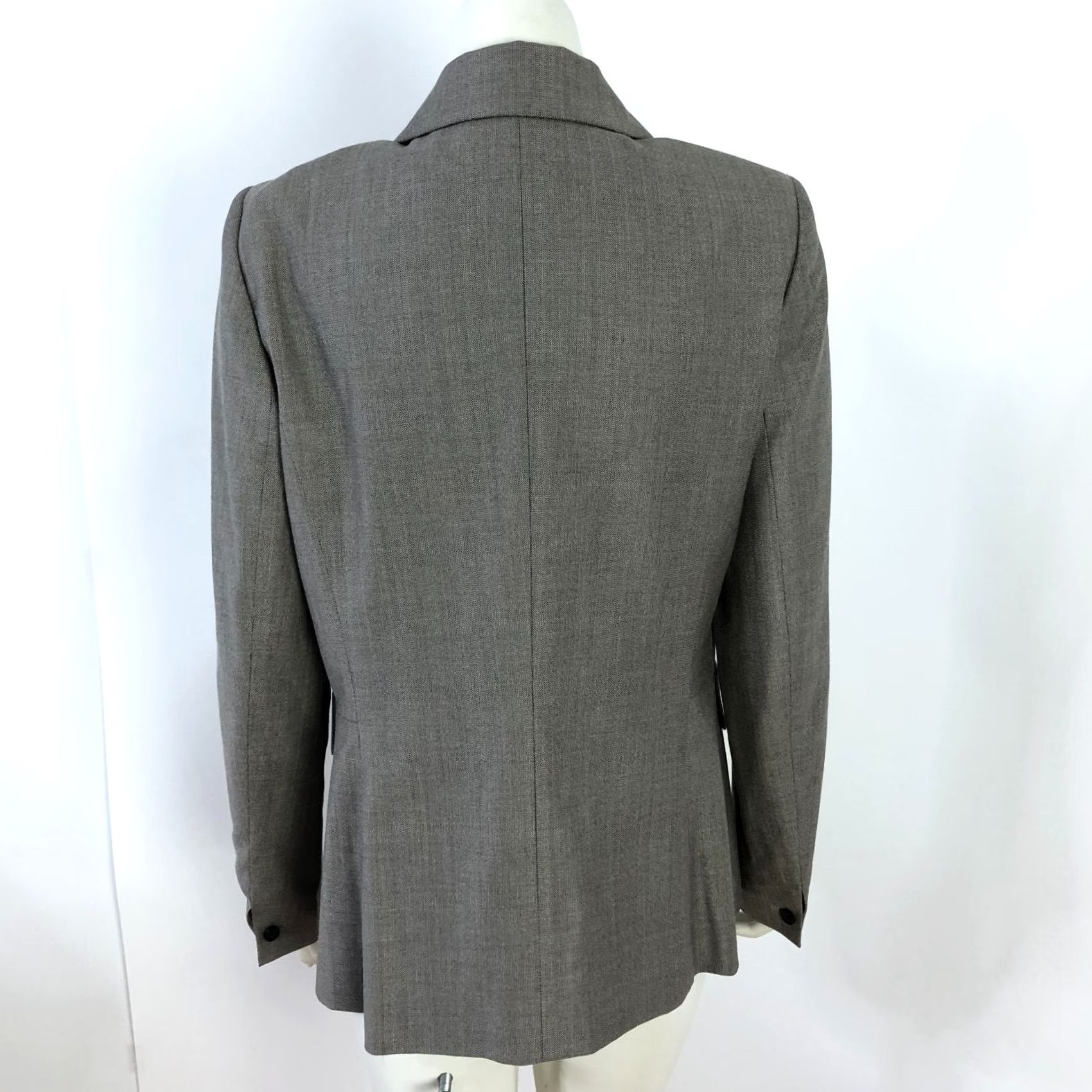 Vintage Lafayette 148 Womens Blazer Jacket Brown Gray Wool Blend Single Button L Jacket Mid-Length Solid Buttoned Blazer Womens Size L / US 10 / IT 46 - 4 Thumbnail