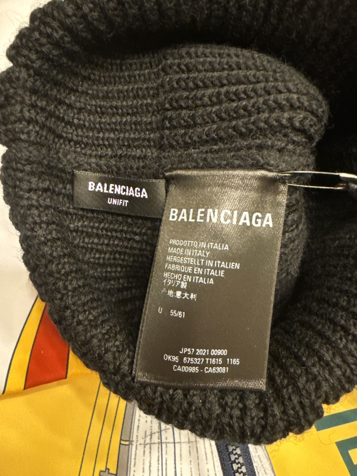 Balenciaga Balenciaga Logo Wool Beanie Black Blue Size ONE SIZE - 3 Thumbnail